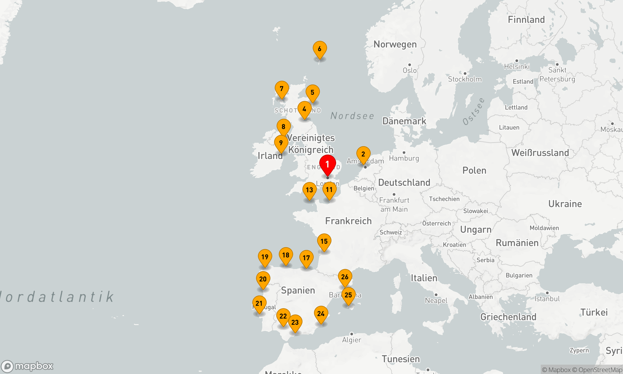 Route 25 Nächte - ULTIMATE WESTERN EUROPE