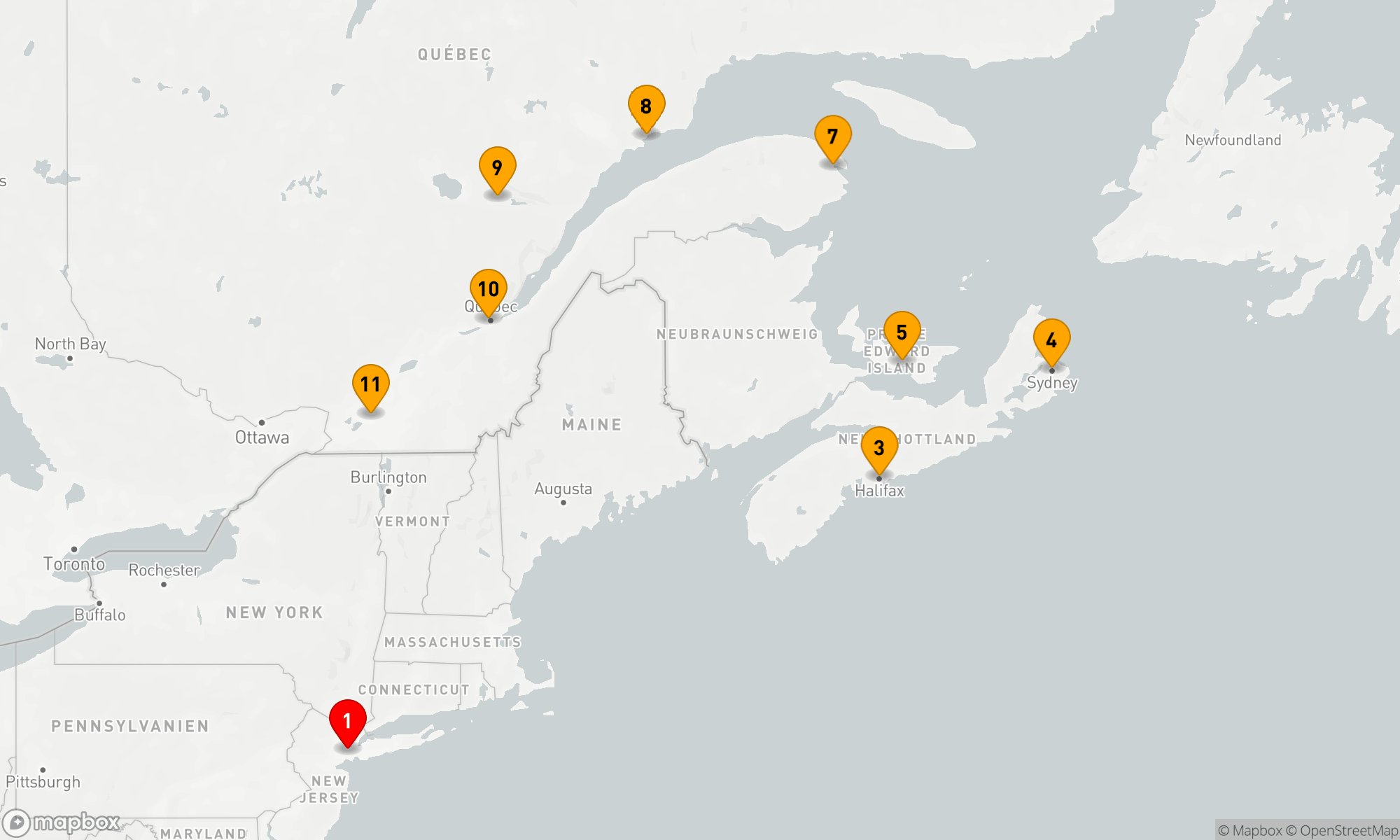 Route 11 Nächte - MARITIMES & QUEBEC