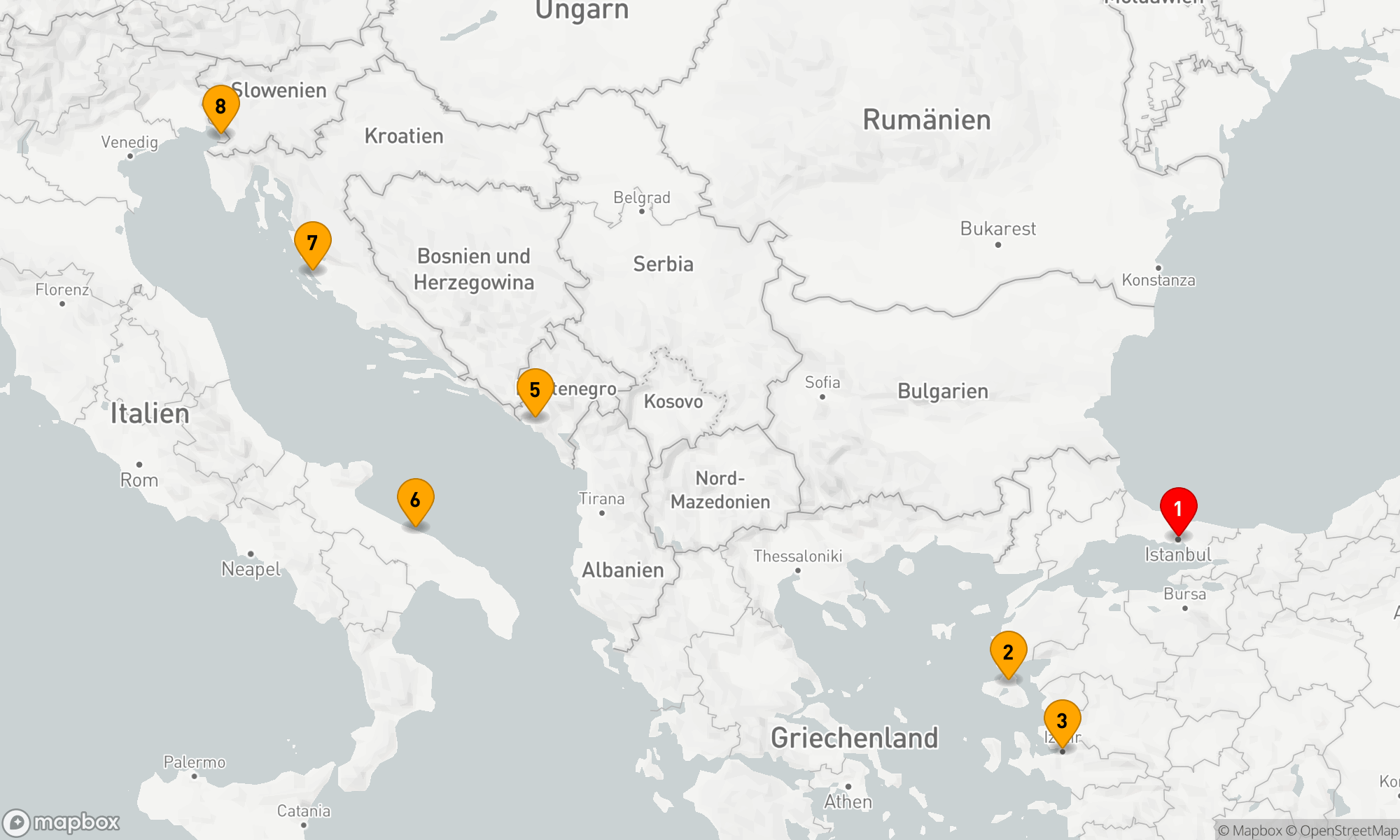 Route 7 Nächte - AEGEAN & ADRIATIC TREASURES