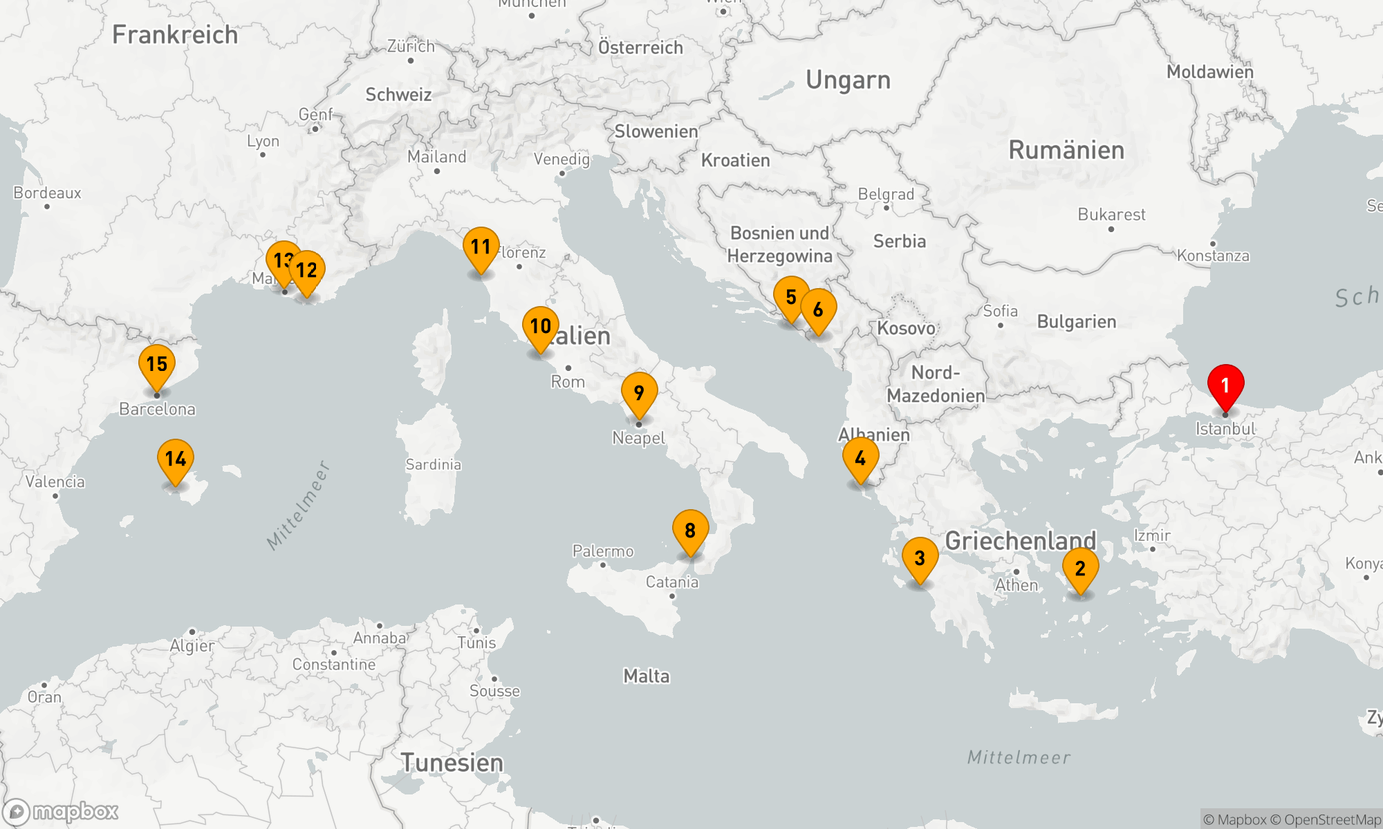 Route 14 Nächte - MEDITERRANEAN CLASSICS