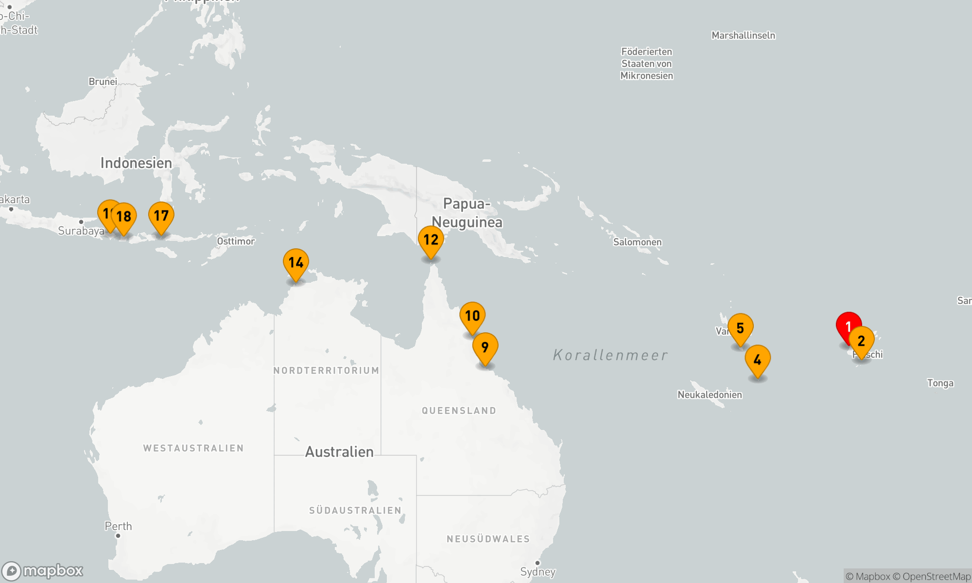 Route 18 Nächte - ATOLLS,  OUTBACK & DRAGONS