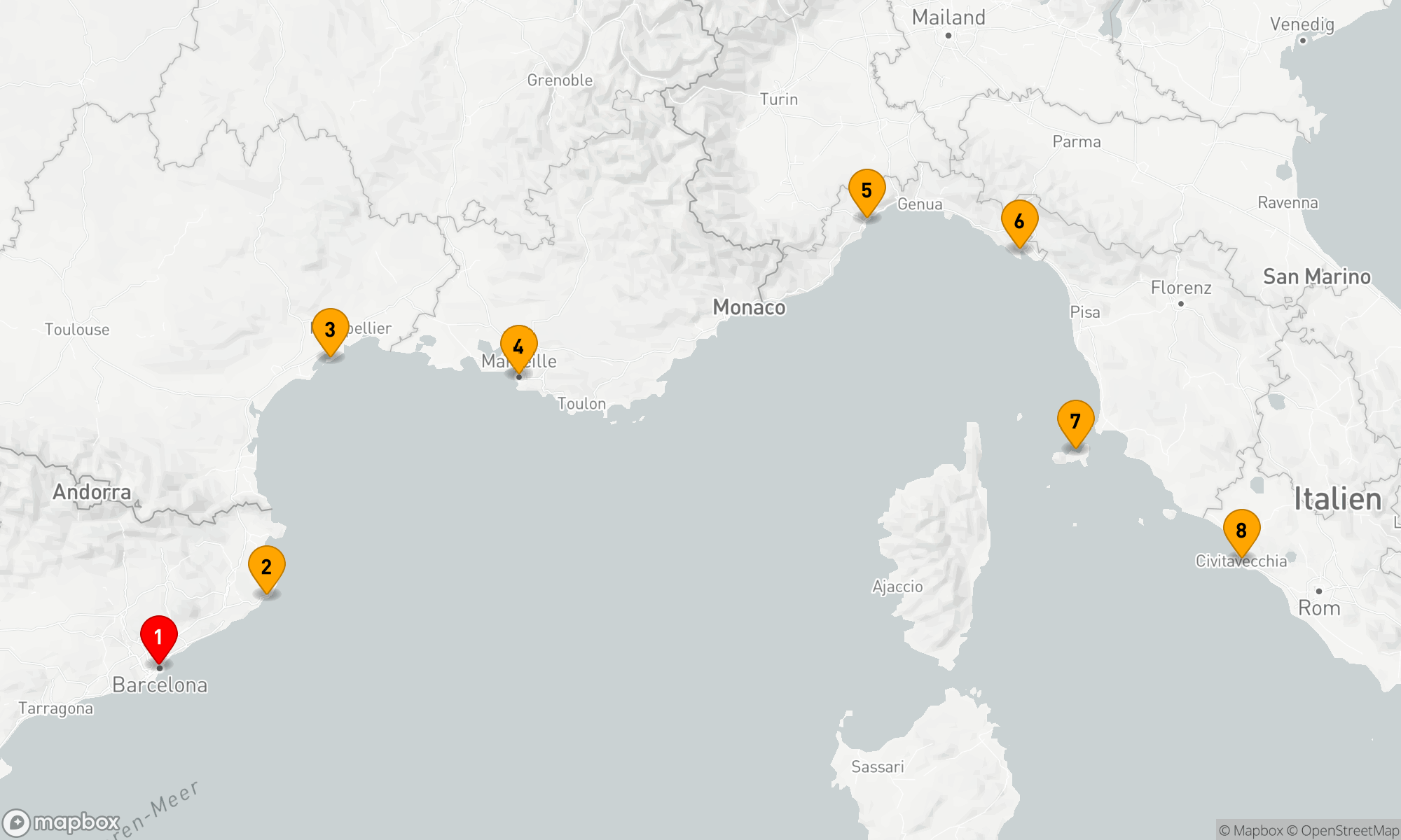 Route 7 Nächte - LUMINOUS MEDITERRANEAN
