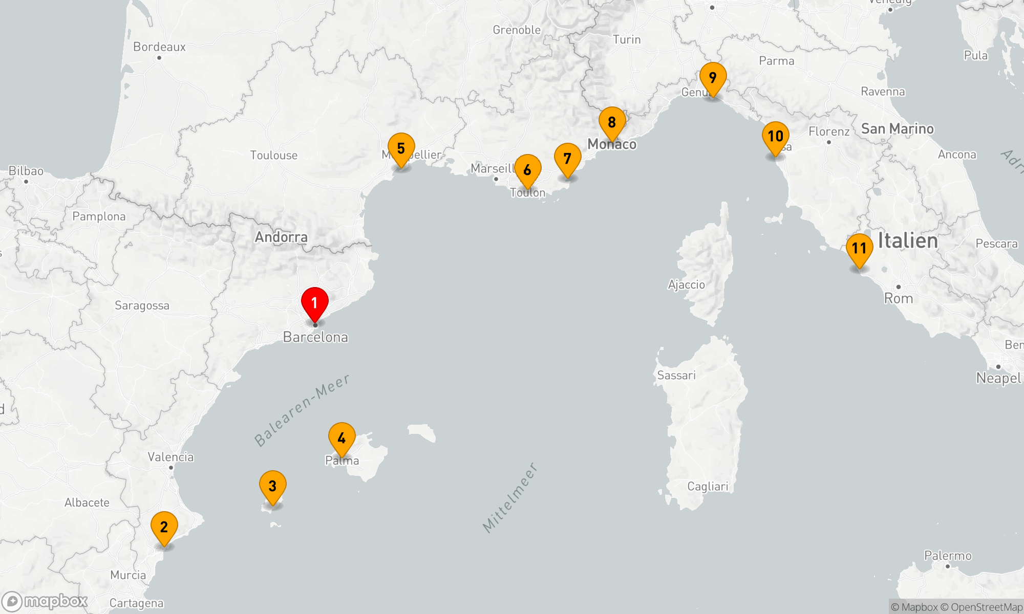 Route 10 Nächte - RADIANT RIVIERAS