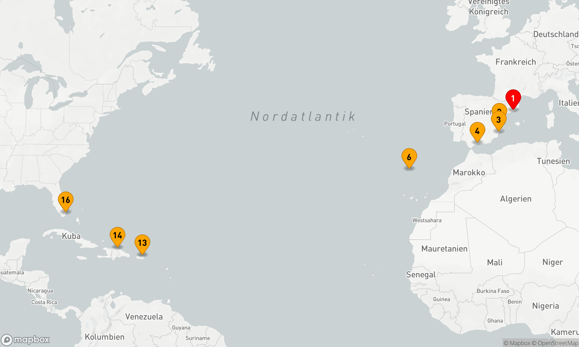 Route 15 Nächte - FALL CARIBBEAN PASSAGE