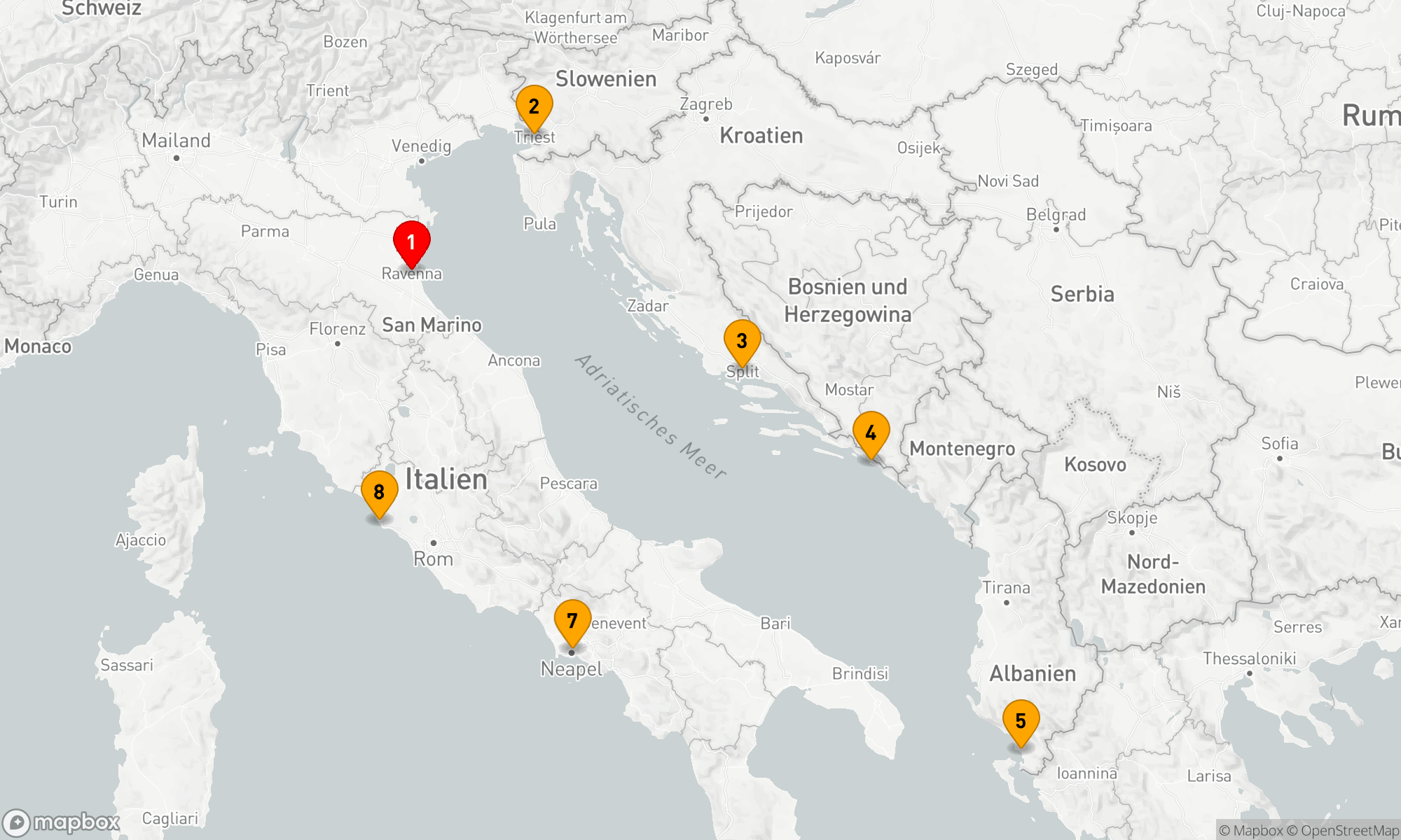 Route 7 Nächte - ITALIEN,  KROATIEN & DIE ADRIA