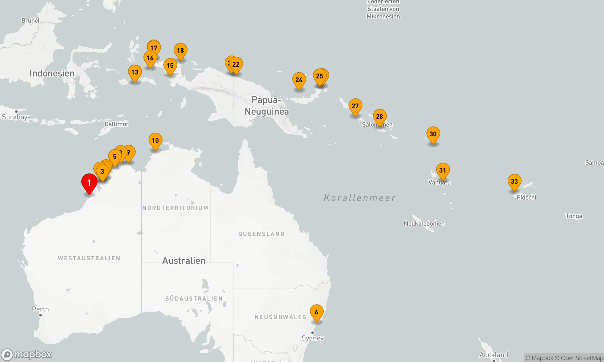 Route 32 Nächte - KIMBERLEY EXPEDITION,  INDONESIEN & PAPUA-NEUGUINEA