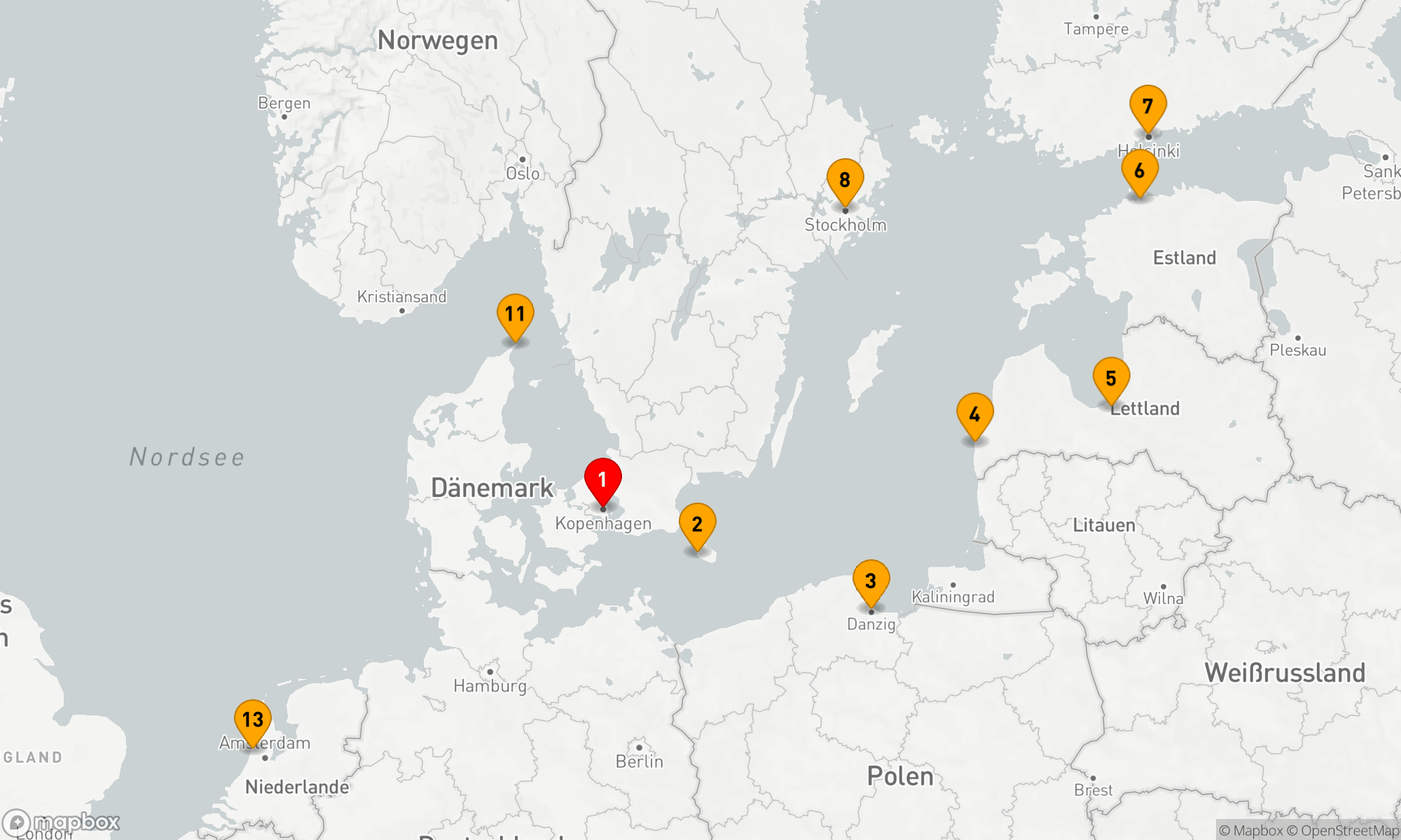 Route 12 Nächte - Skandinavische Kulturschätze und mediterranes Flair