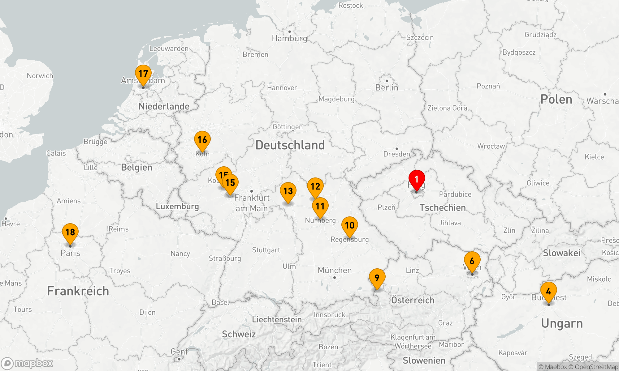 Route 20 Nächte - Weihnachten & Neujahr mit Paris & Prag