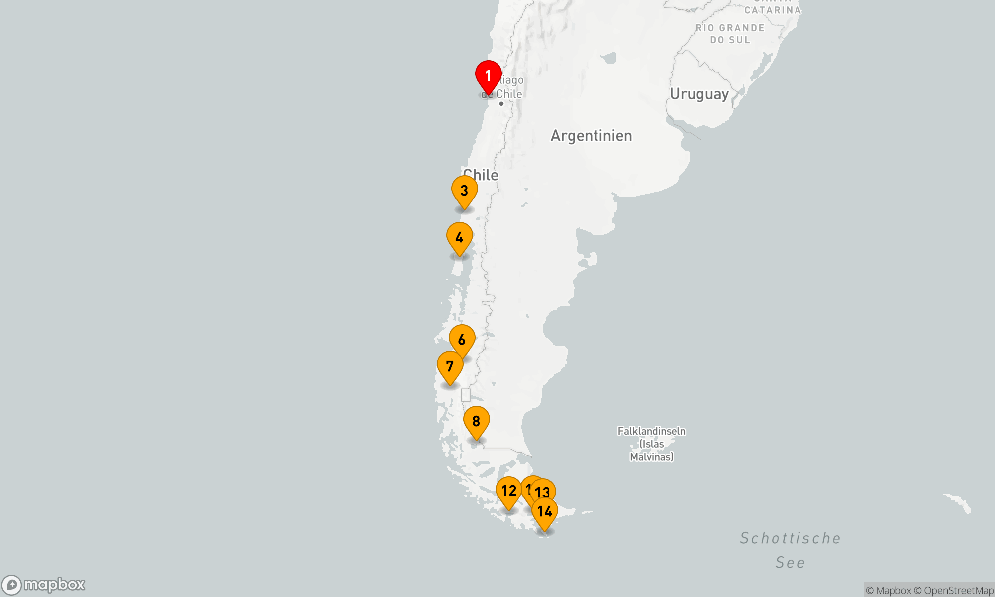 Route 14 Nächte - Chilenische Fjorde - Das Herz von Patagonien entdecken