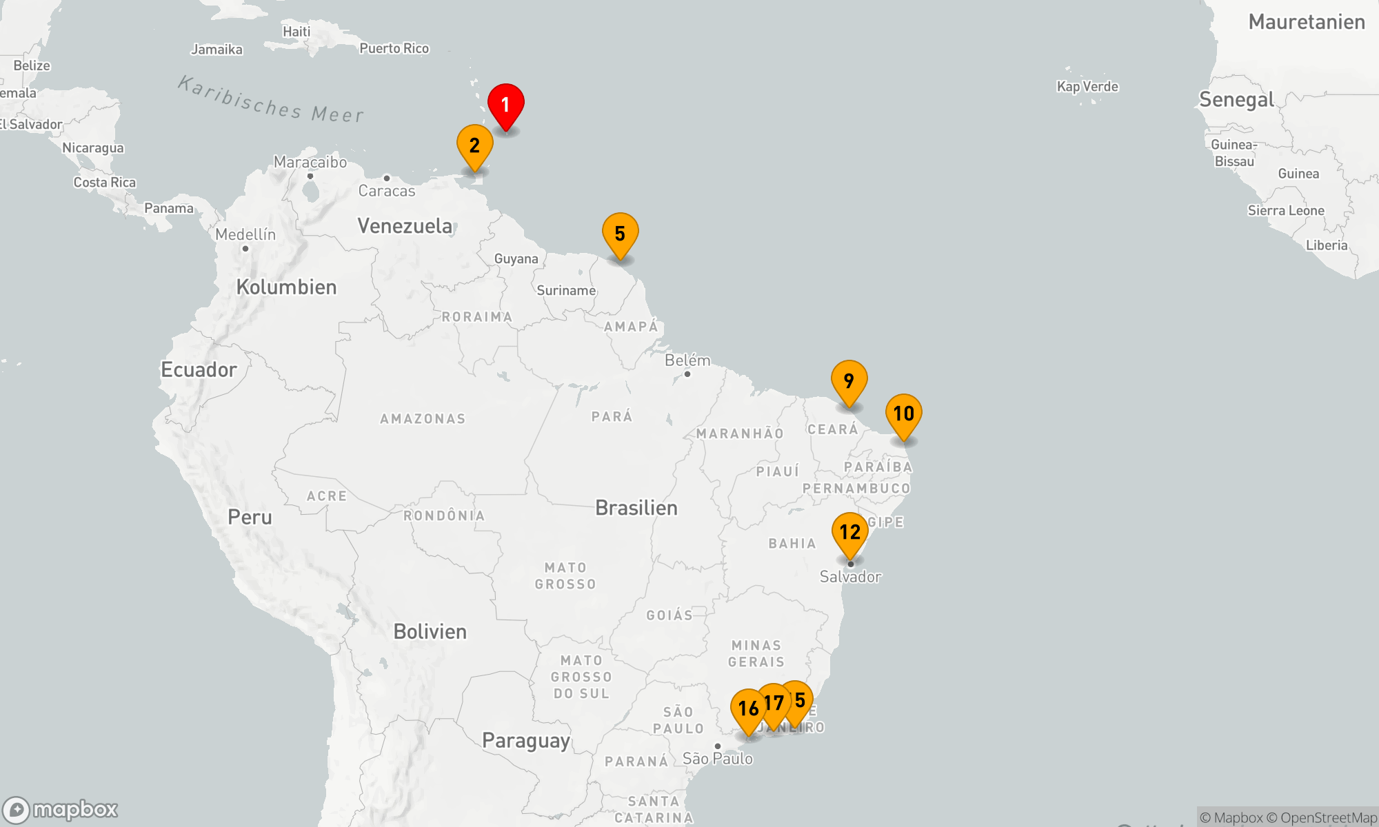 Route 16 Nächte - TRINIDAD BIS RIO: SÜDAMERIKANISCHE EXPEDITION