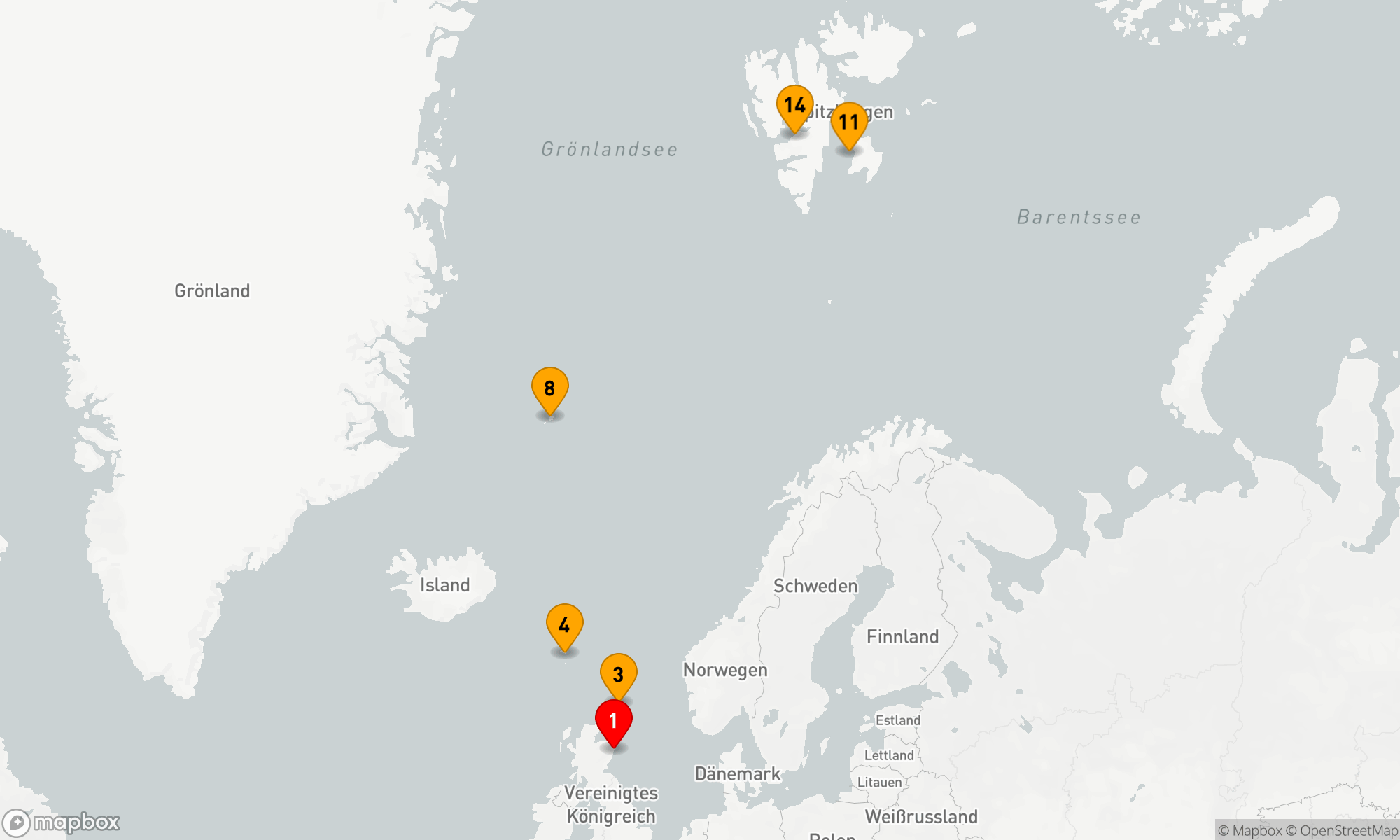 Route 14 Nächte - Arktische Saga: Erkundung Spitzbergens über die Färöer und Jan Mayen