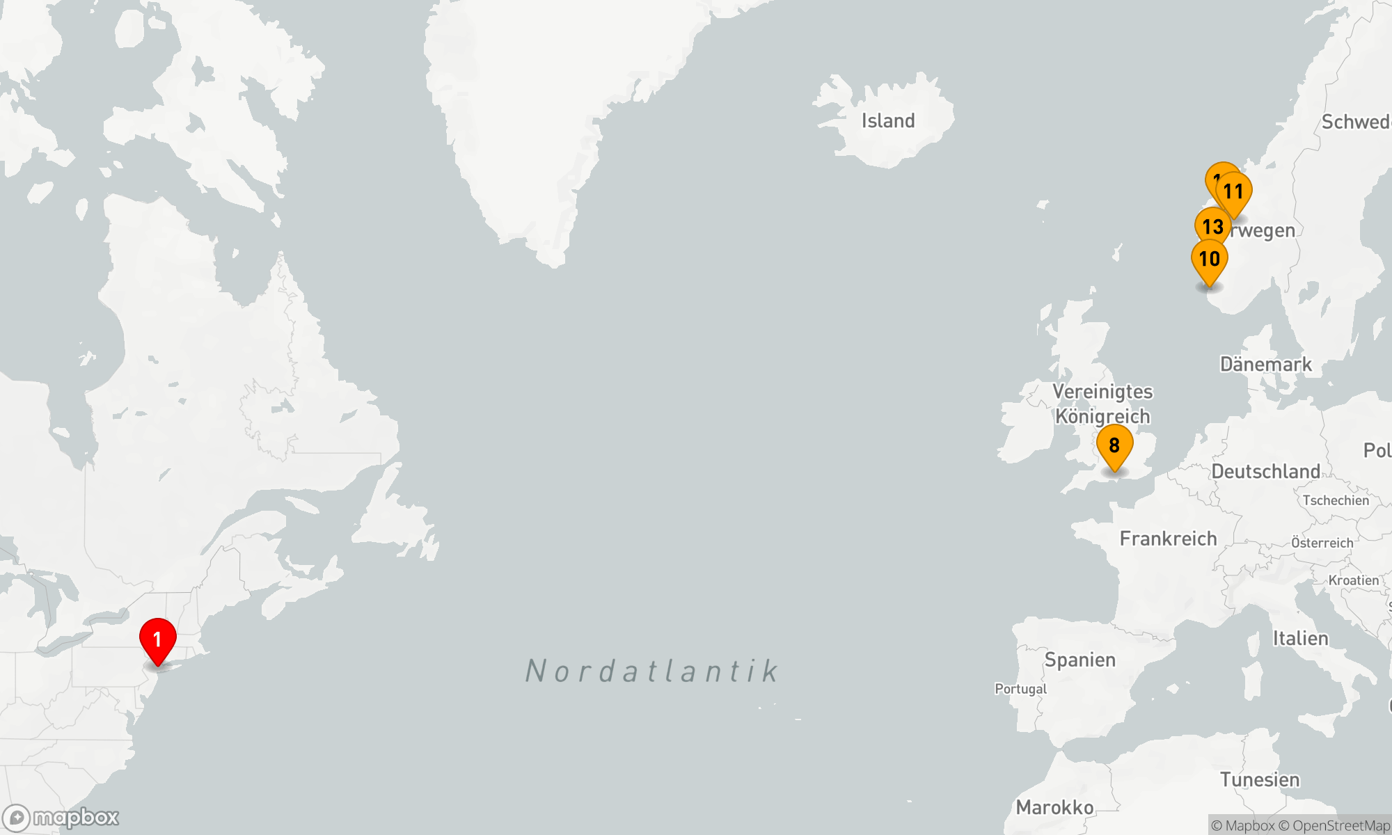 Route 21 Nächte - Transatlantik - Norwegische Fjorde (M610A)