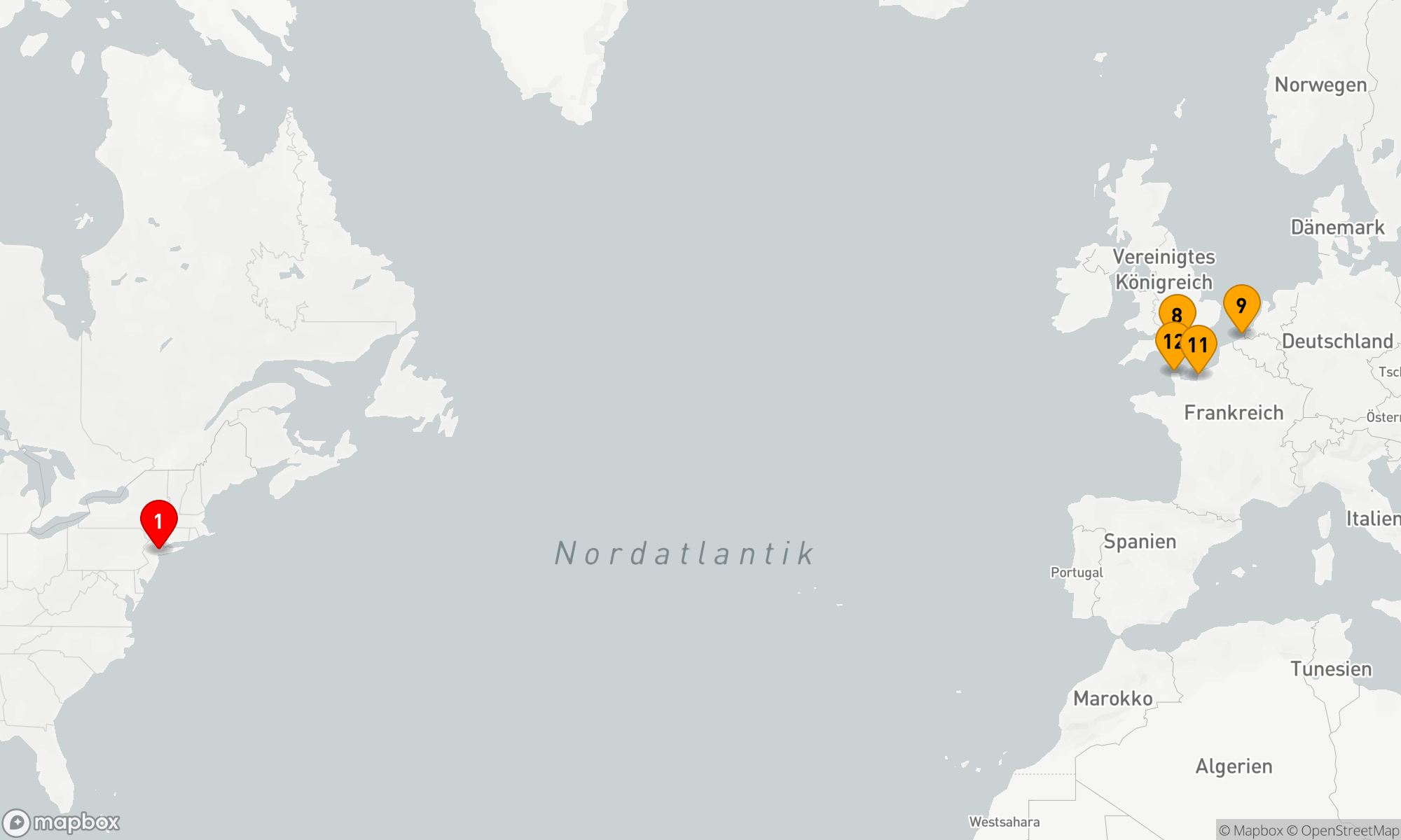 Route 19 Nächte - Transatlantik - Westeuropa (M611C)