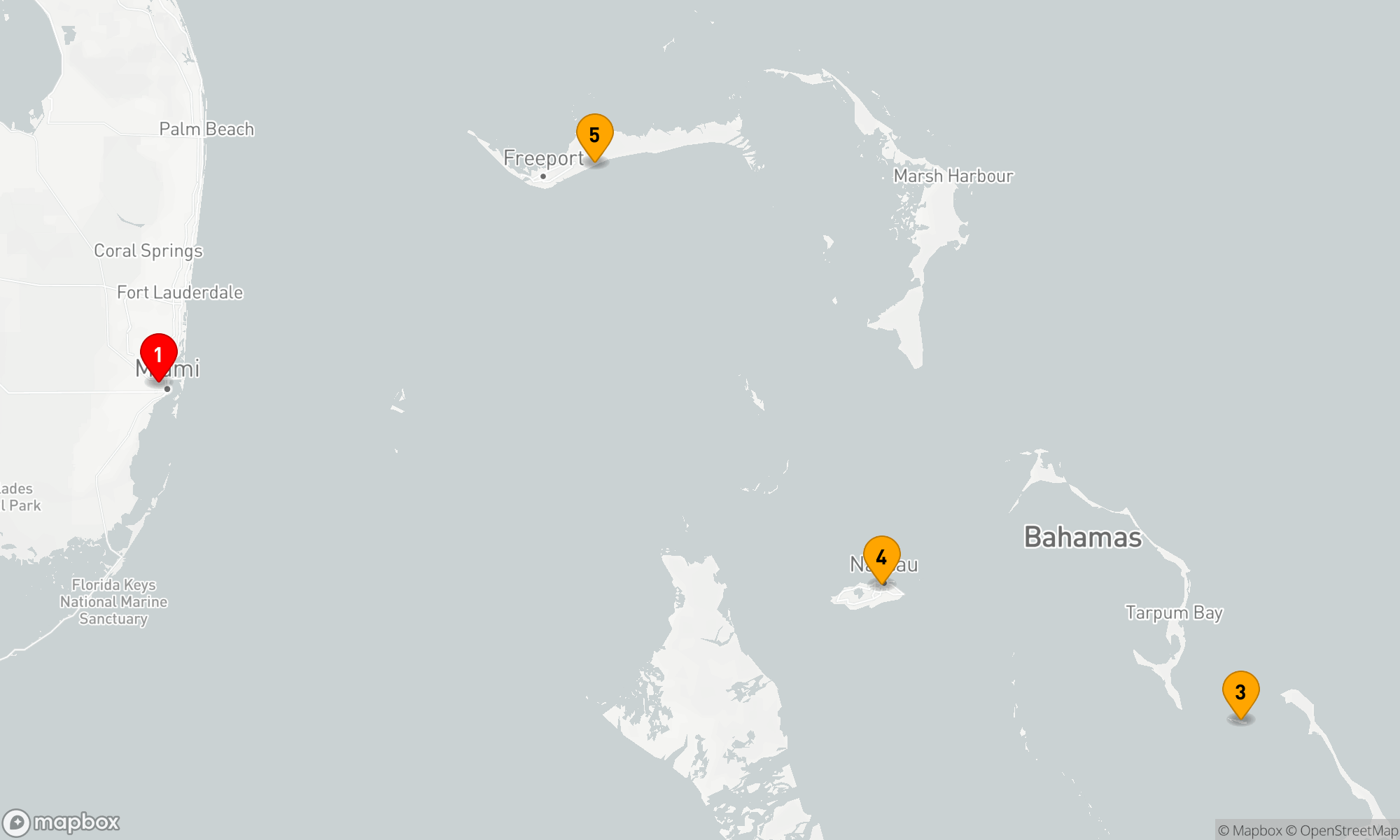 Route 5 Nächte - BAHAMAS