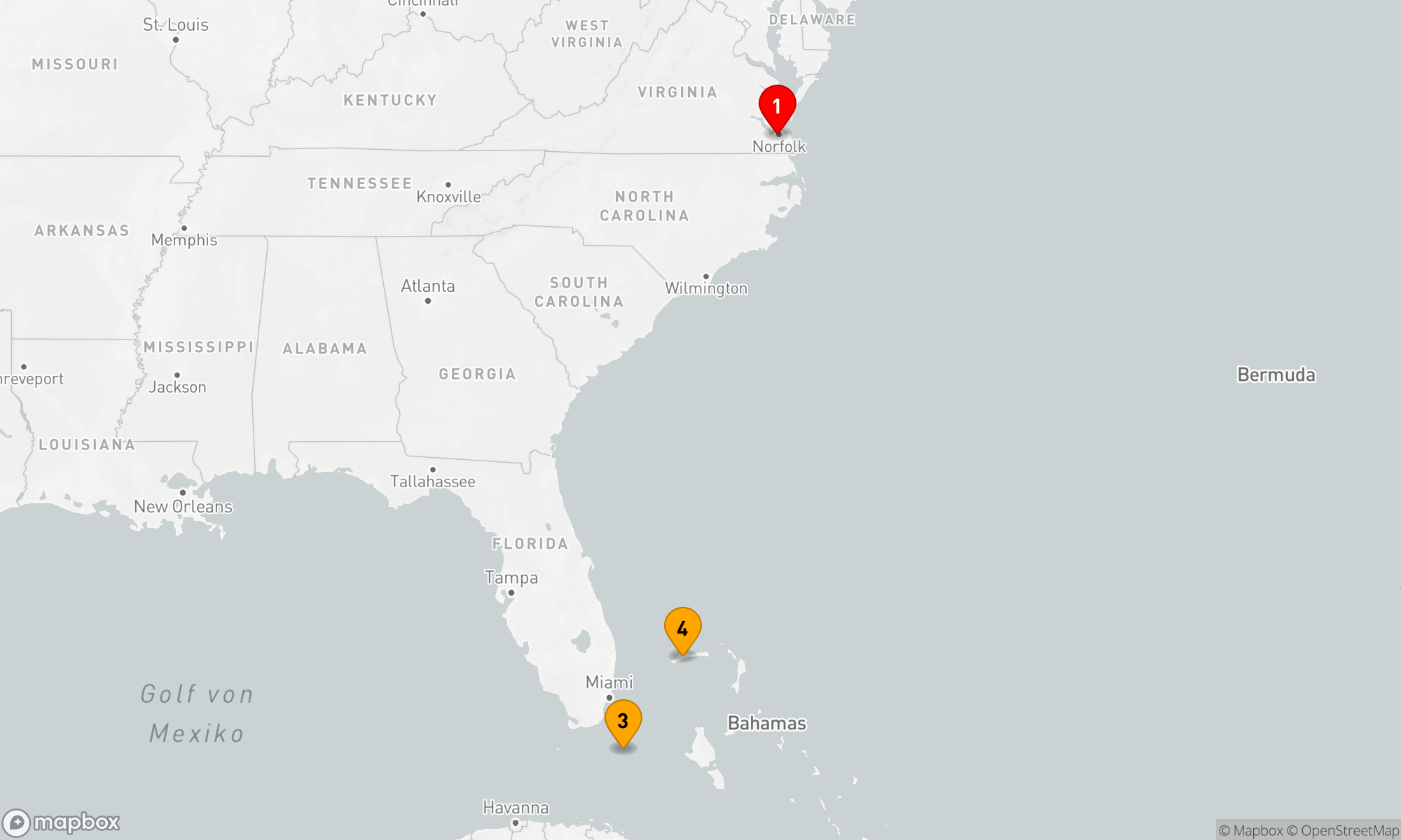 Route 5 Nächte - BAHAMAS