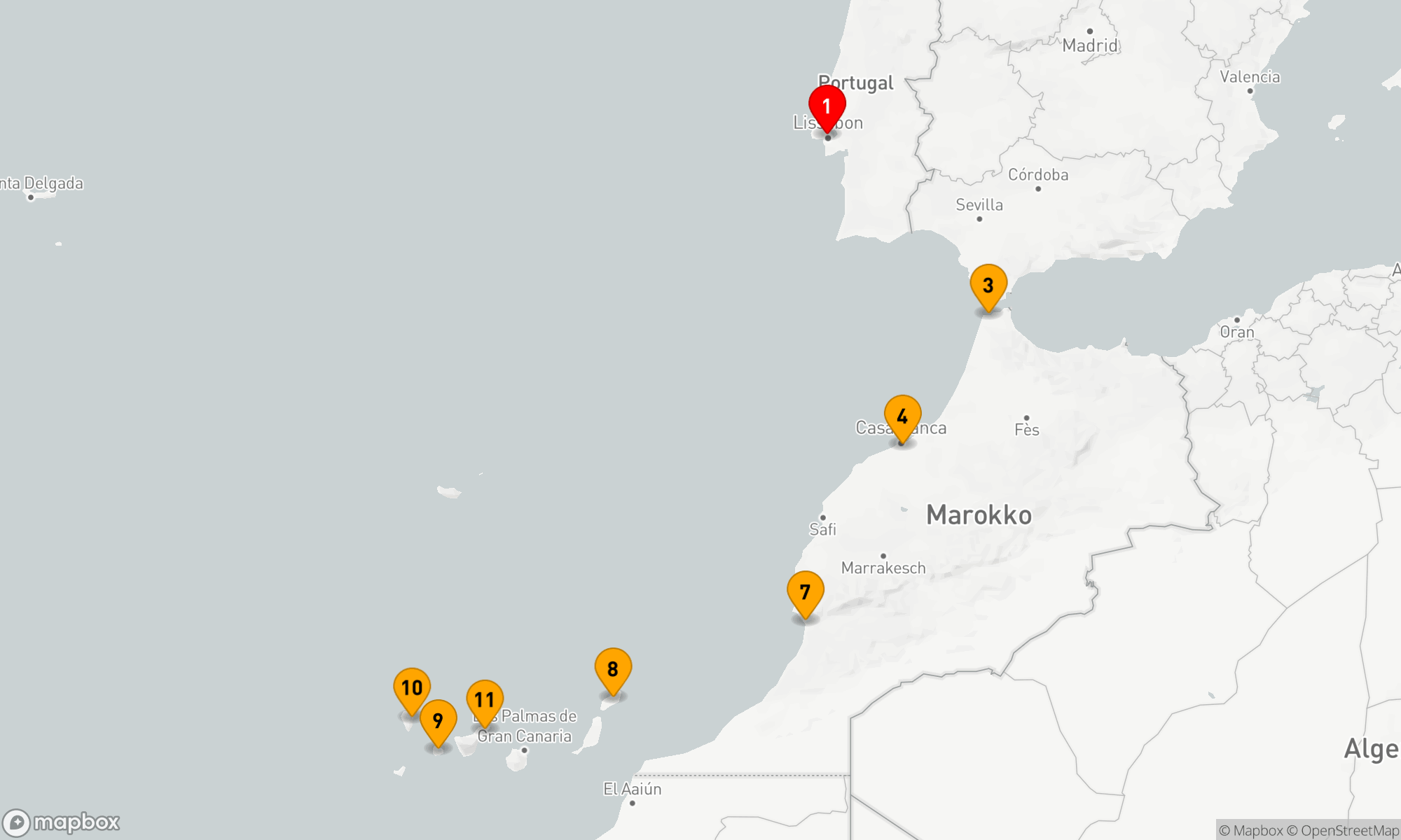 Route 11 Nächte - Afrikanisches Flair und kanarischer Charme (EUX2625)