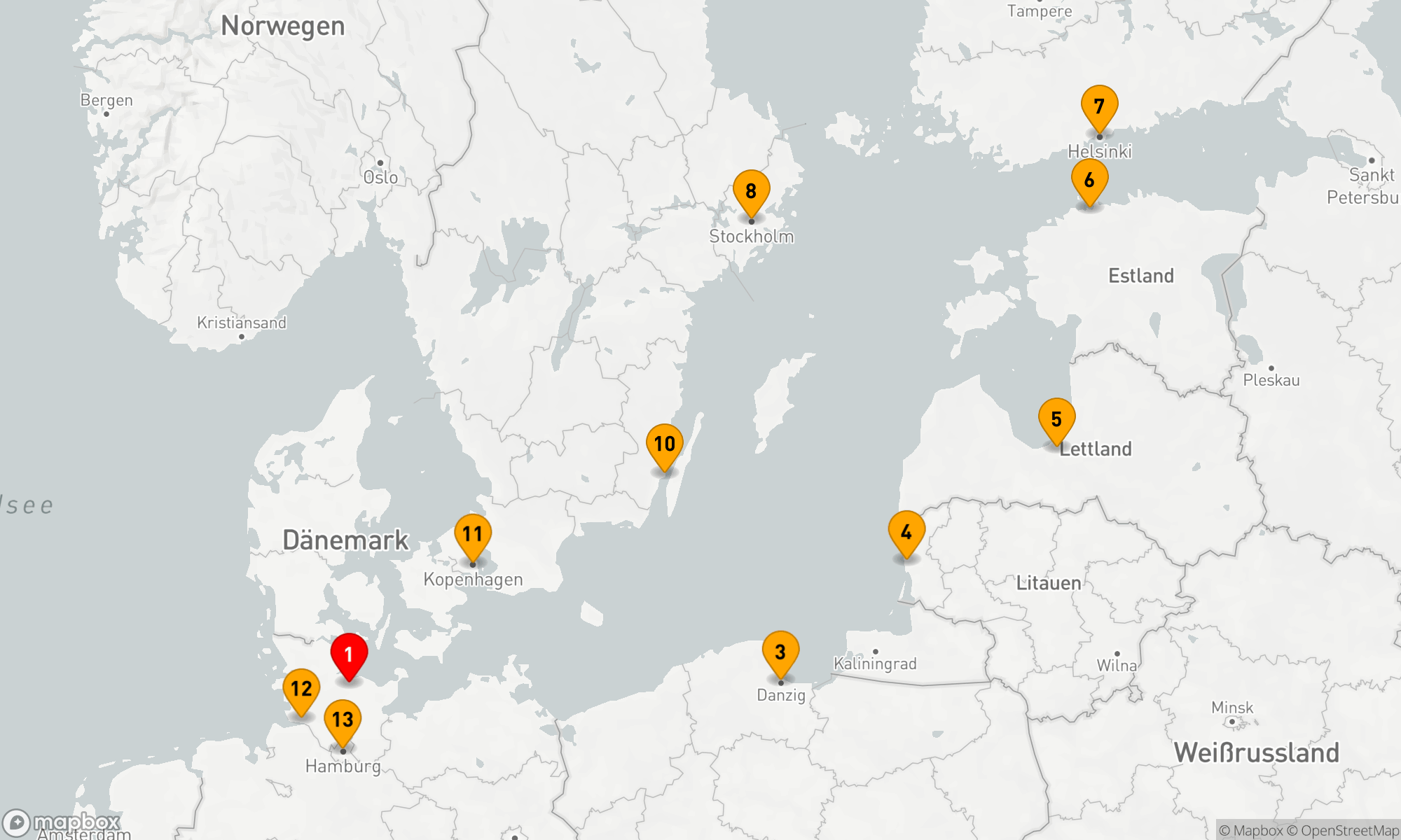 Route 12 Nächte - Meeresrauschen entlang der Ostsee (EUX2717)