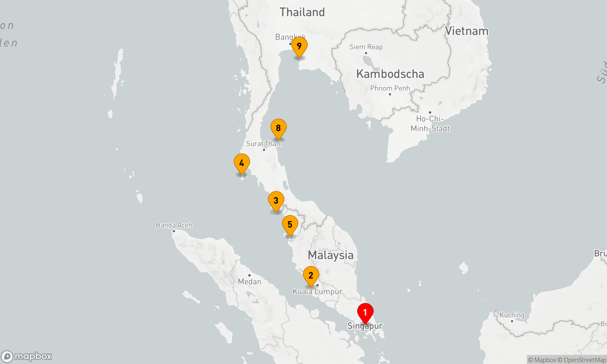 Route 11 Nächte - Malaysia und Thailand