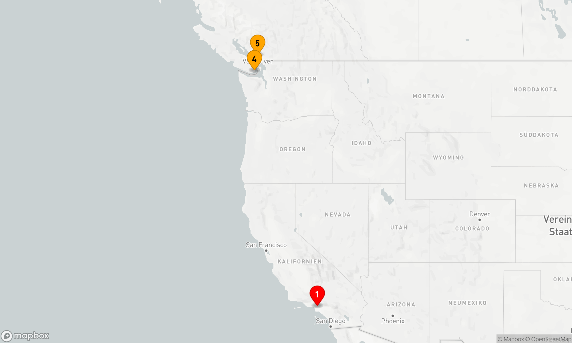 Route 4 Nächte - Pazifische Küste