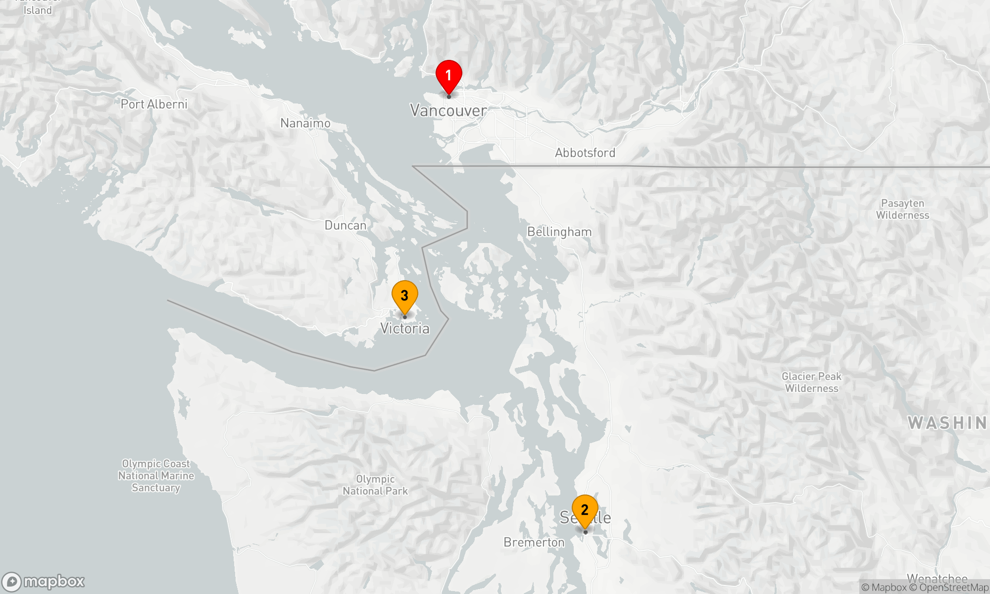 Route 3 Nächte - Pazifische Küste