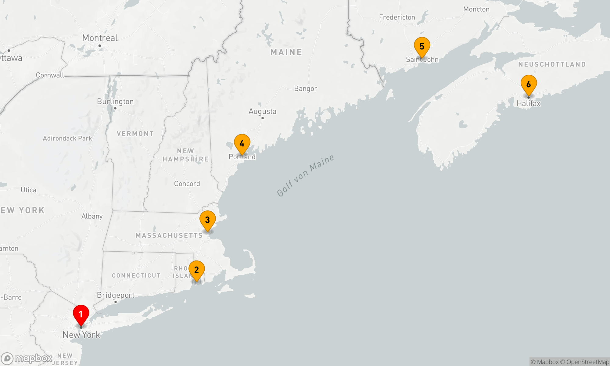 Route 7 Nächte - Kanada & Neuengland mit Saint John