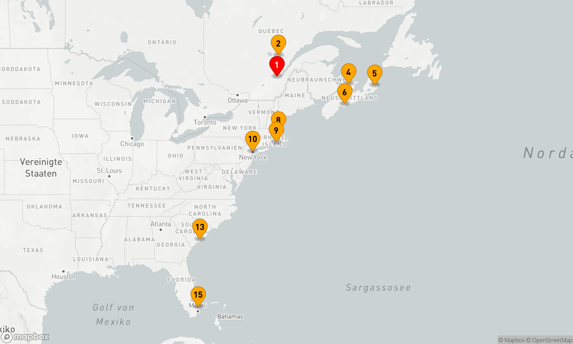 Route 14 Nächte - Kanada und koloniales Amerika