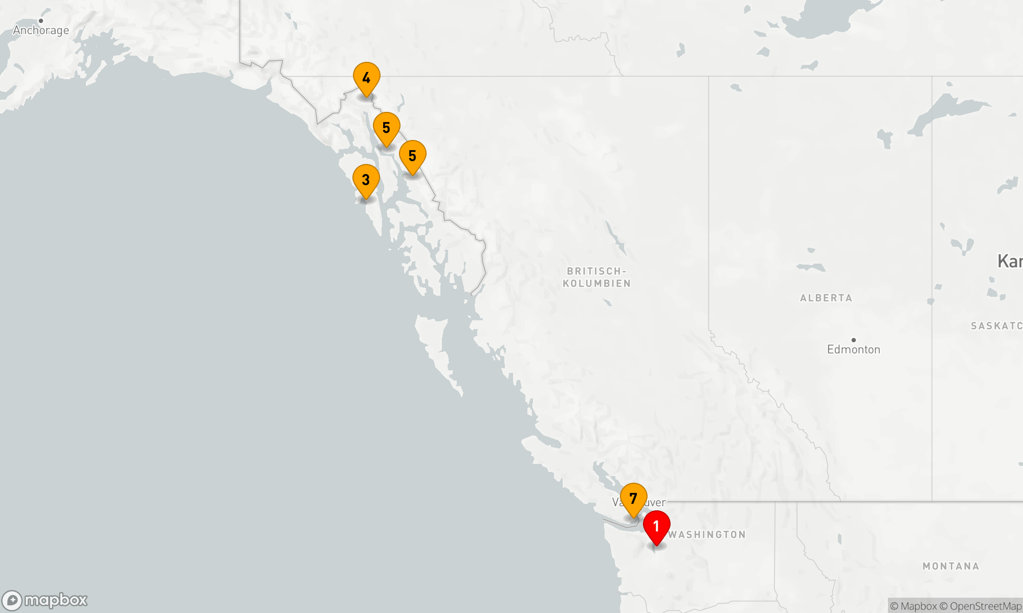 Route 7 Nächte - ALASKA ABENTEUER KREUZFAHRT