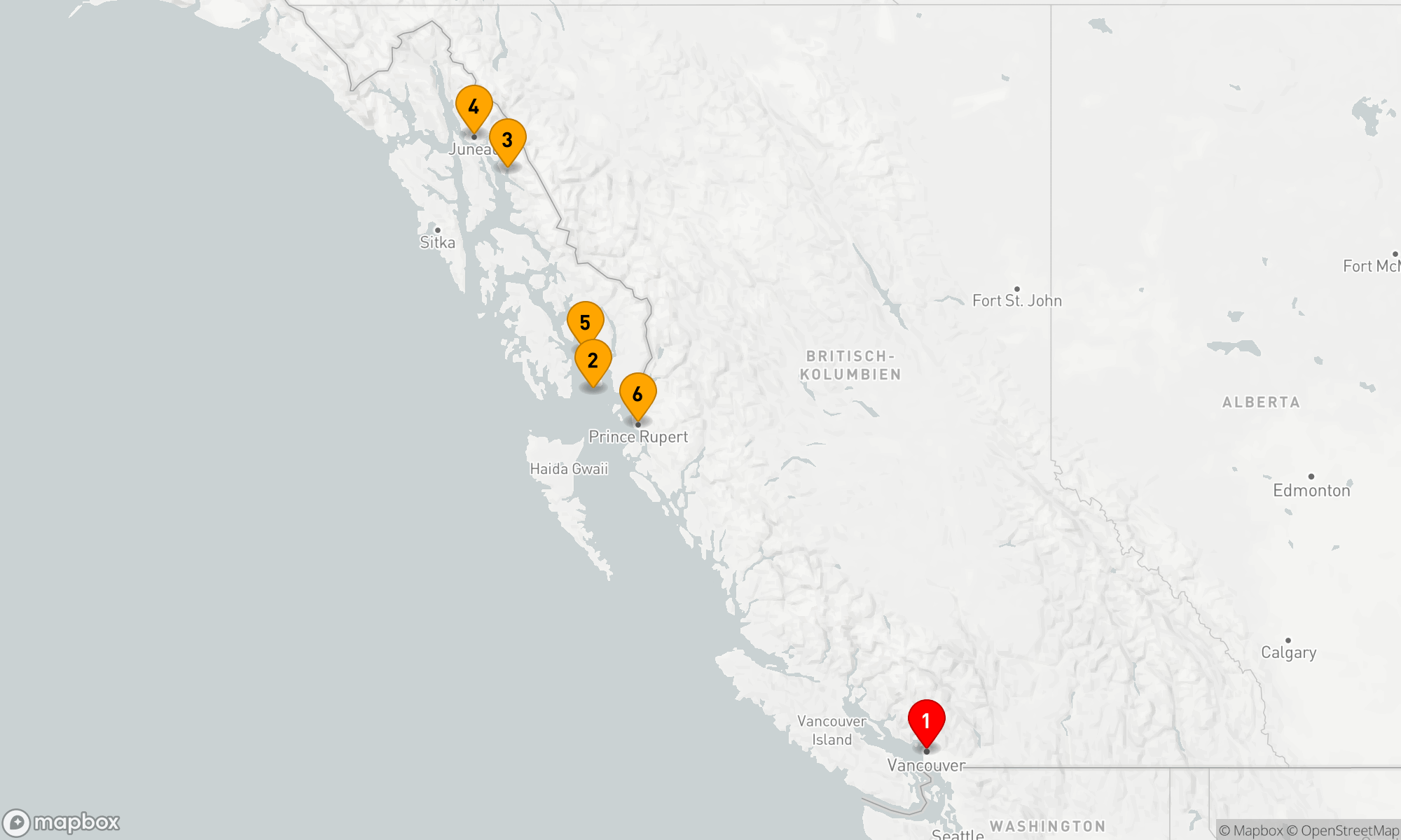 Route 7 Nächte - ALASKA INSIDE PASSAGE KREUZFAHRT