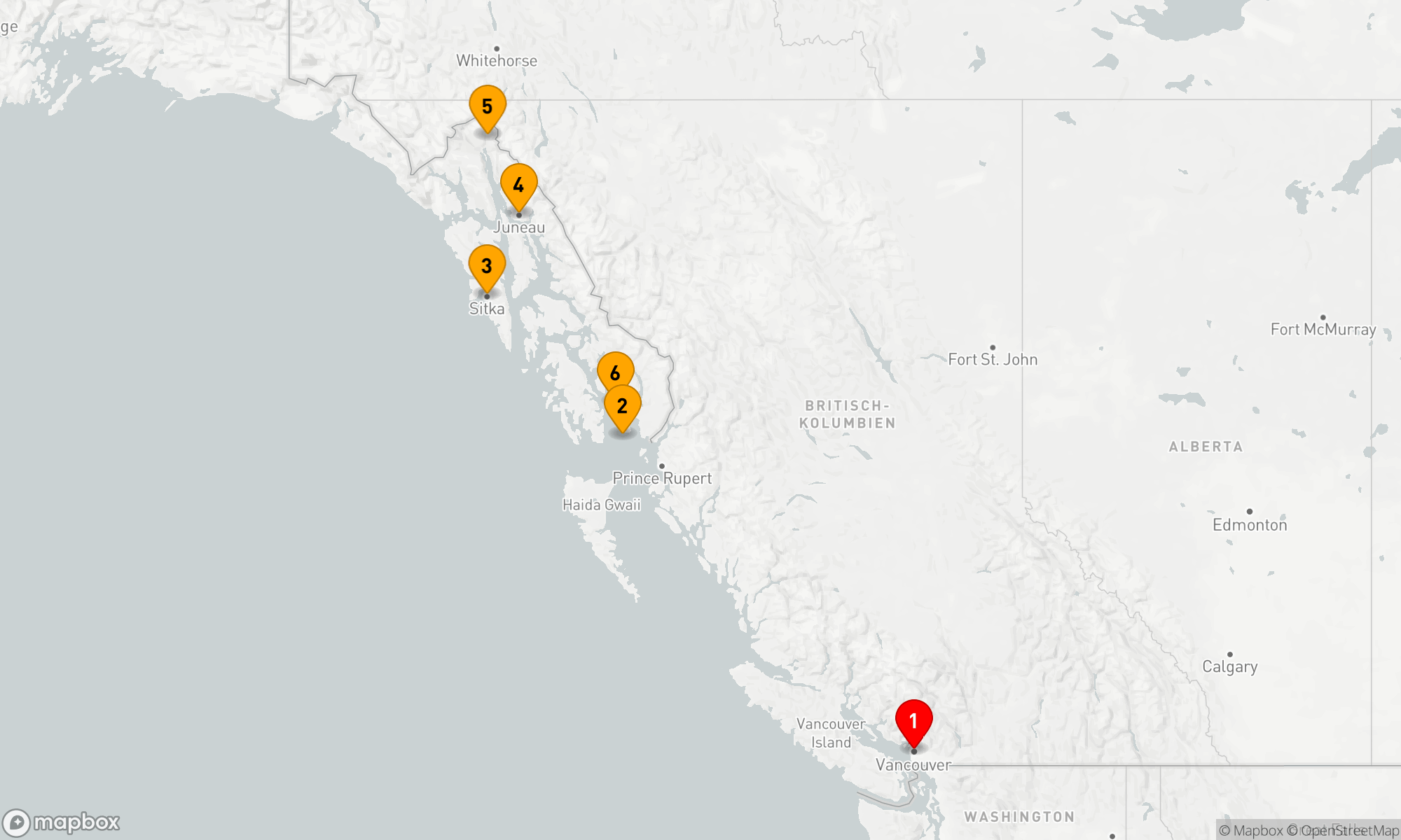 Route 7 Nächte - ALASKA INSIDE PASSAGE KREUZFAHRT