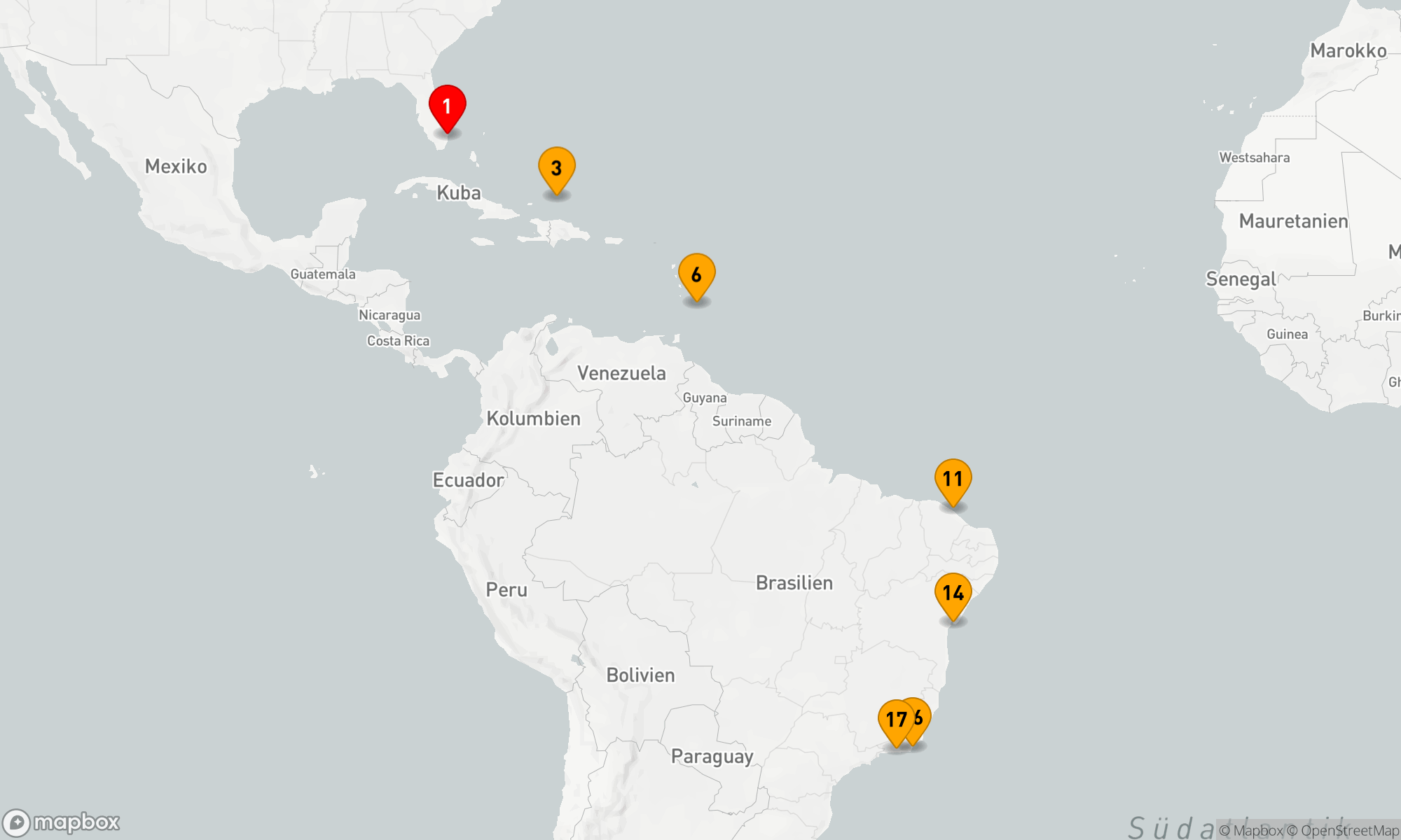 Route 17 Nächte - Karibik - Brasilien (H704)