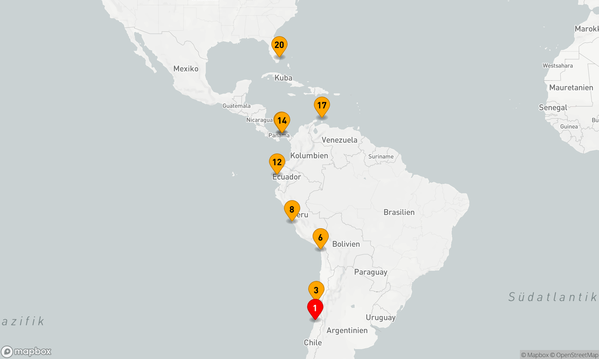 Route 19 Nächte - Chile - Peru - Karibik (H706)
