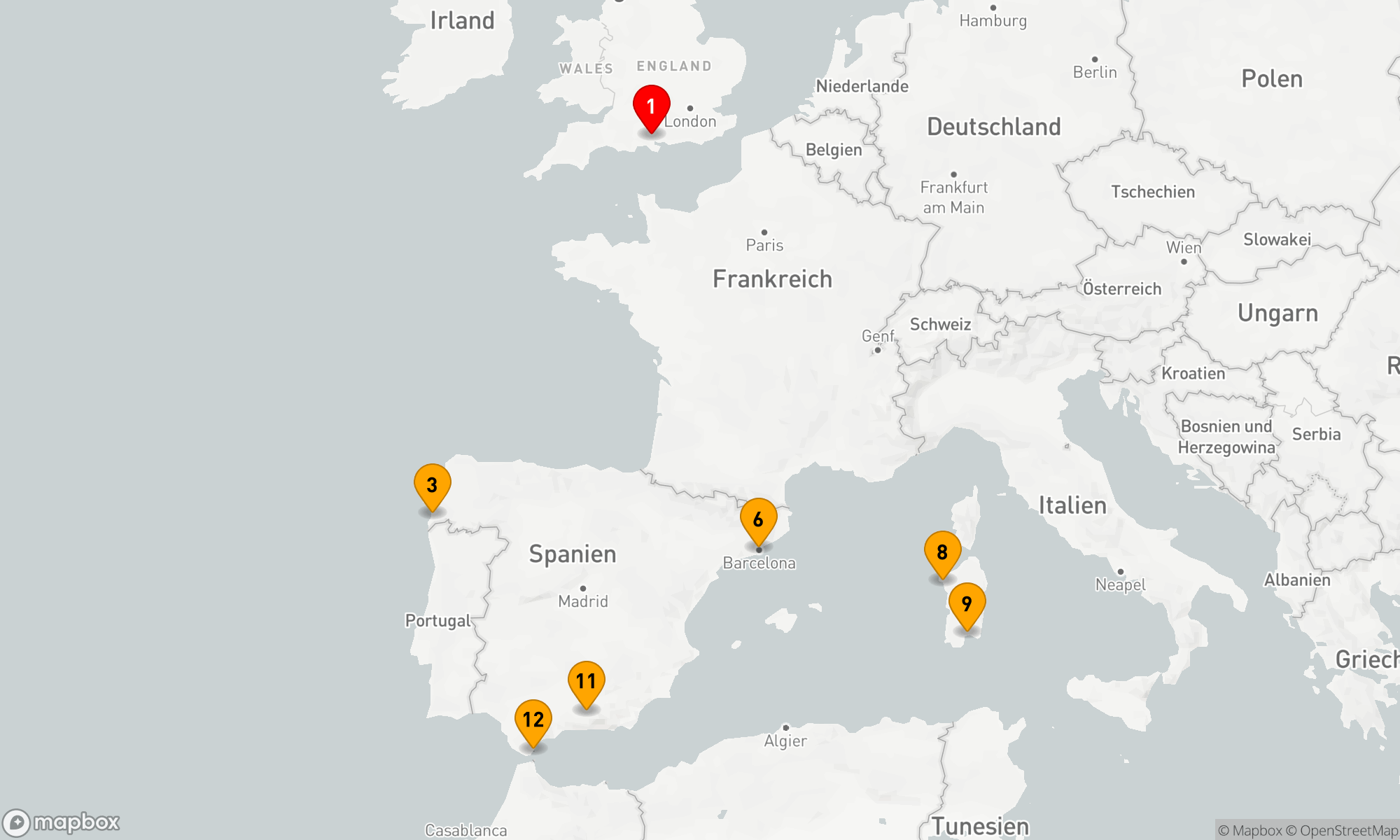 Route 14 Nächte - Spanien - Italien (H710)
