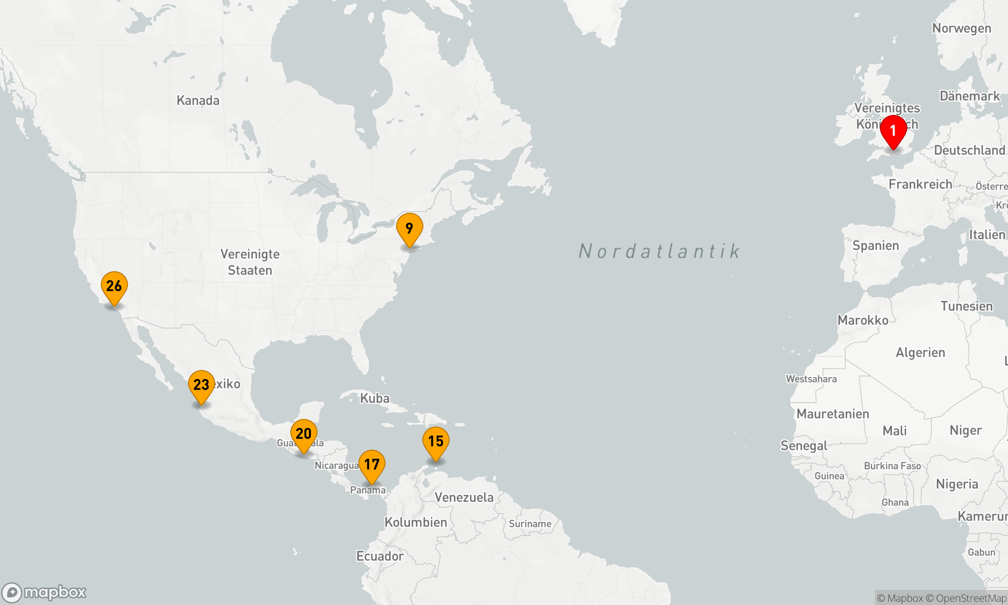 Route 26 Nächte - Transatlantik - USA - Mittelamerika (V703A)