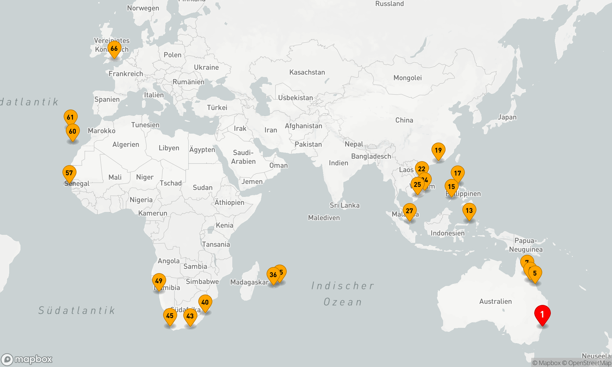 Route 65 Nächte - Australien - Asien - Afrika (V706C)