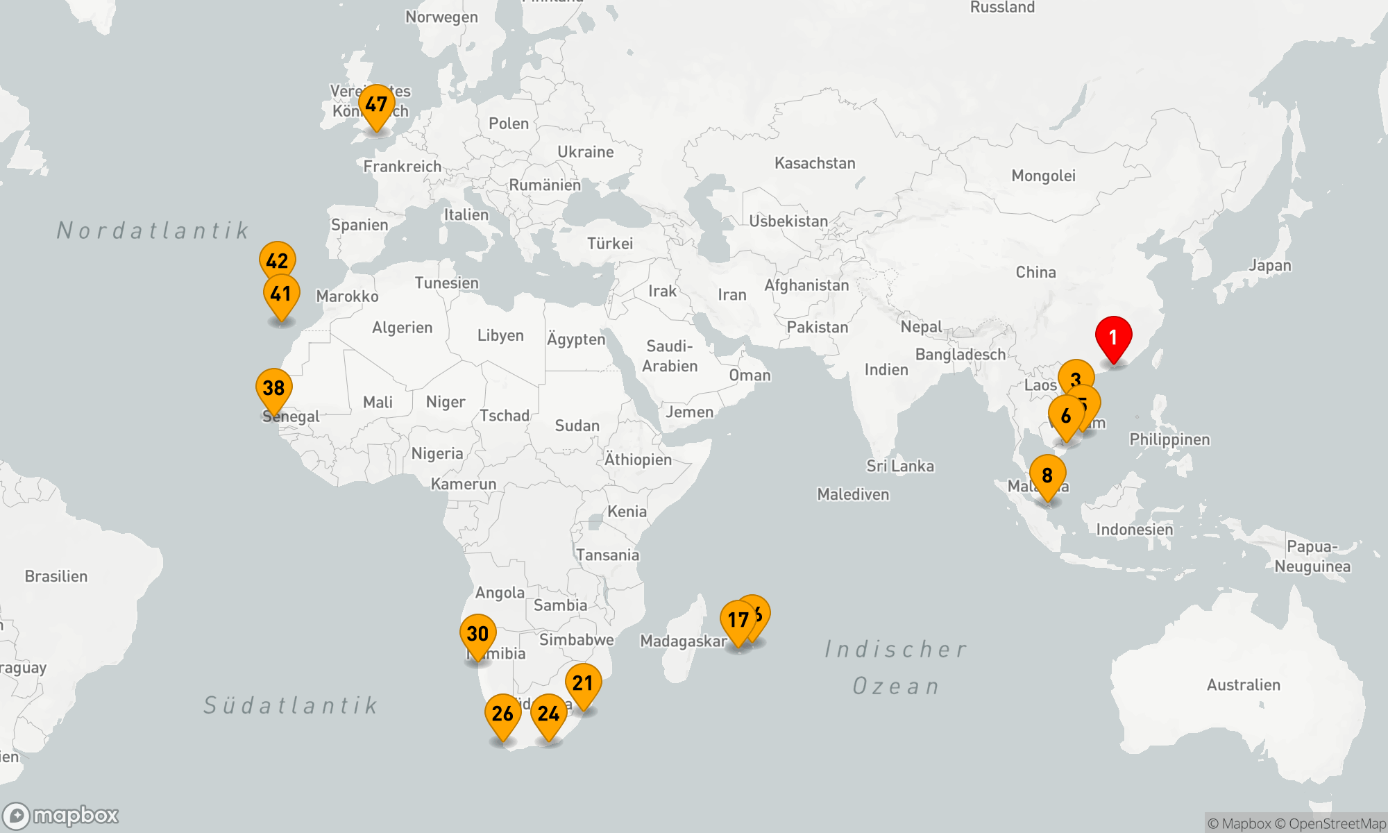 Route 46 Nächte - Asien - Afrika (V707C)