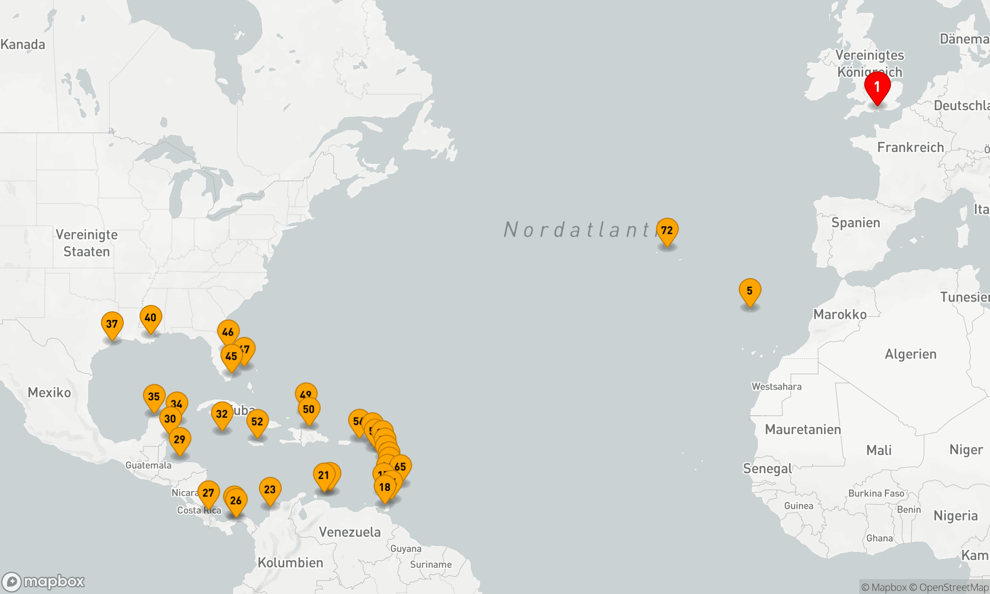 Route 75 Nächte - ENTDECKUNG AMERIKAS UND DER KARIBIK