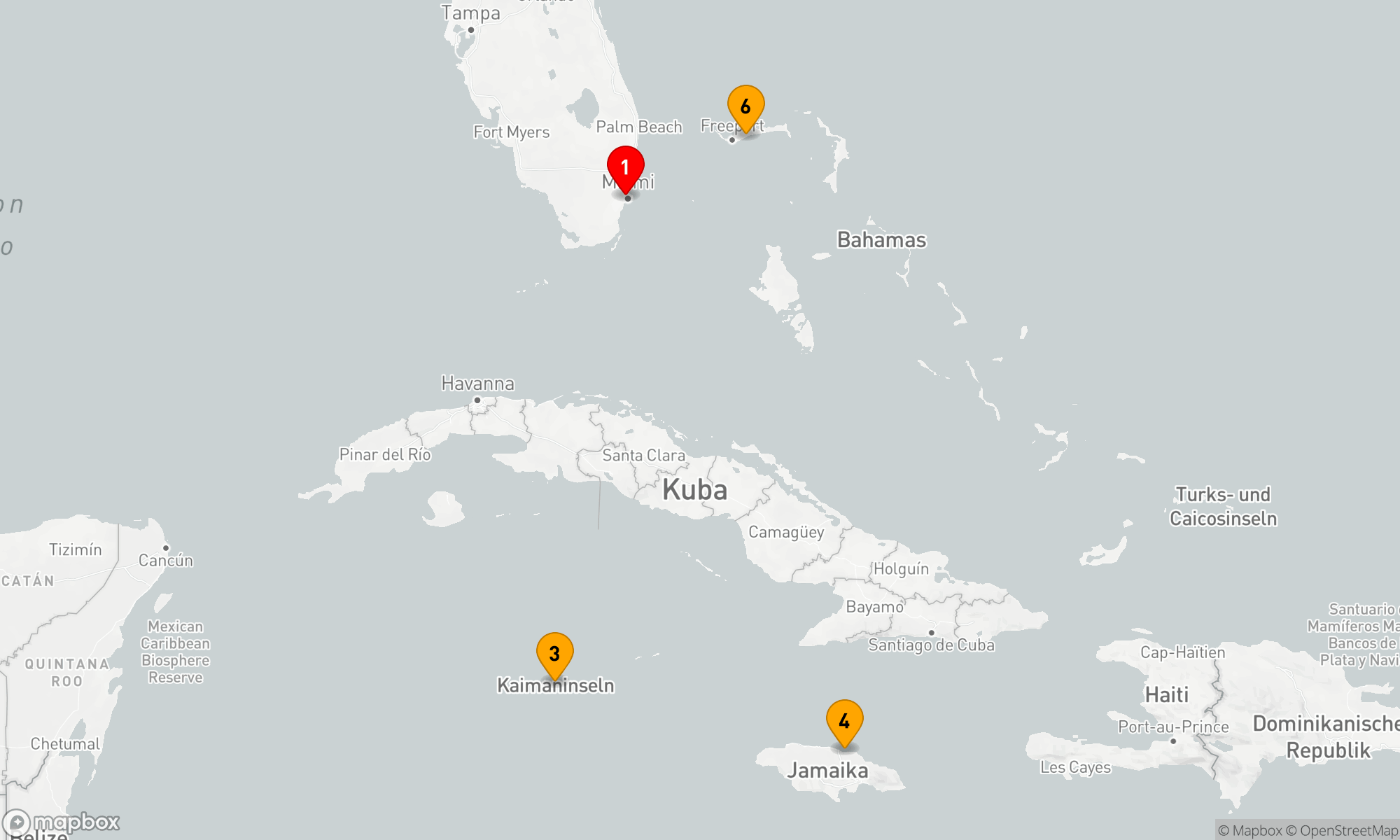 Route 6 Nächte - WESTLICHE KARIBIK