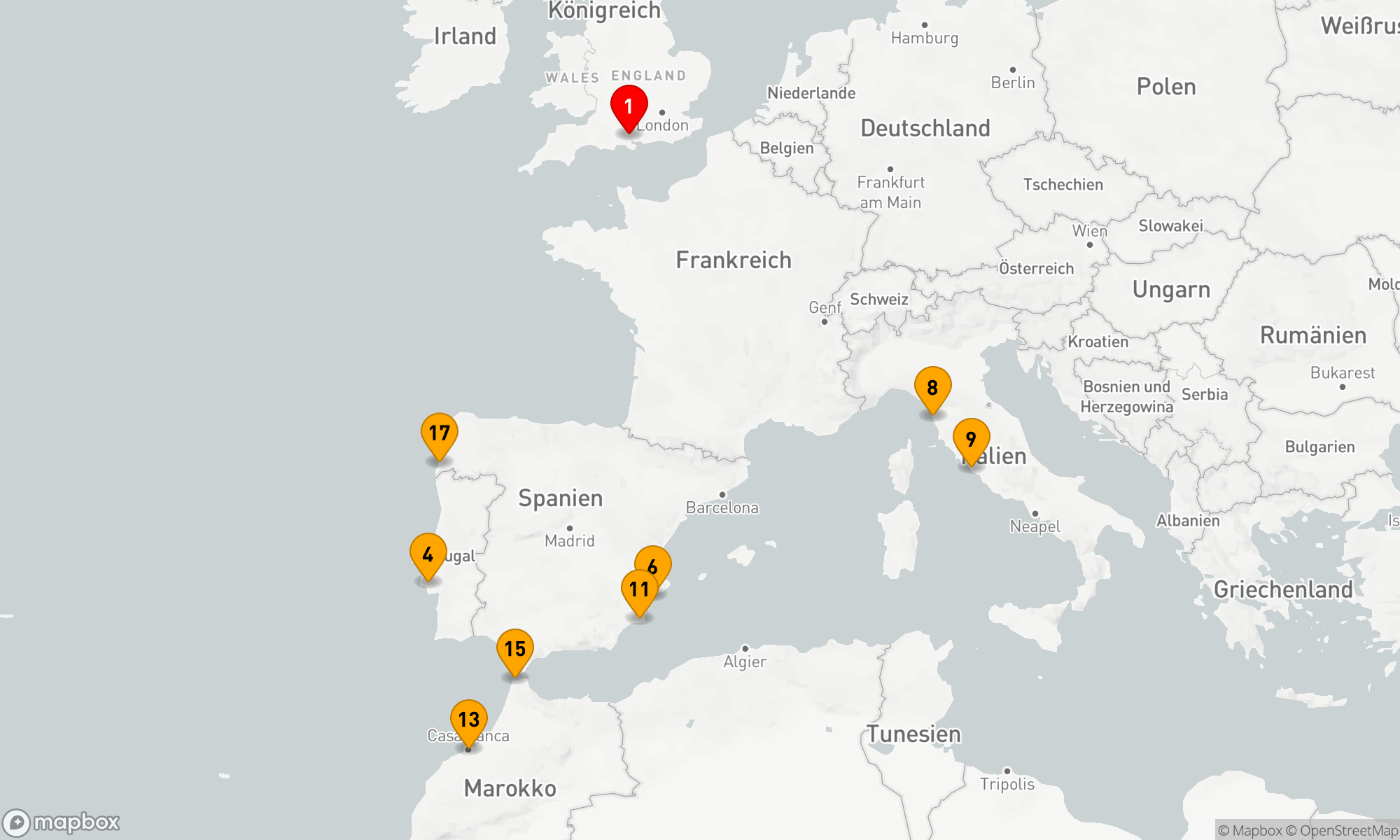 Route 19 Nächte - ENTDECKUNG DES MITTELMEERS UND MAROKKOS