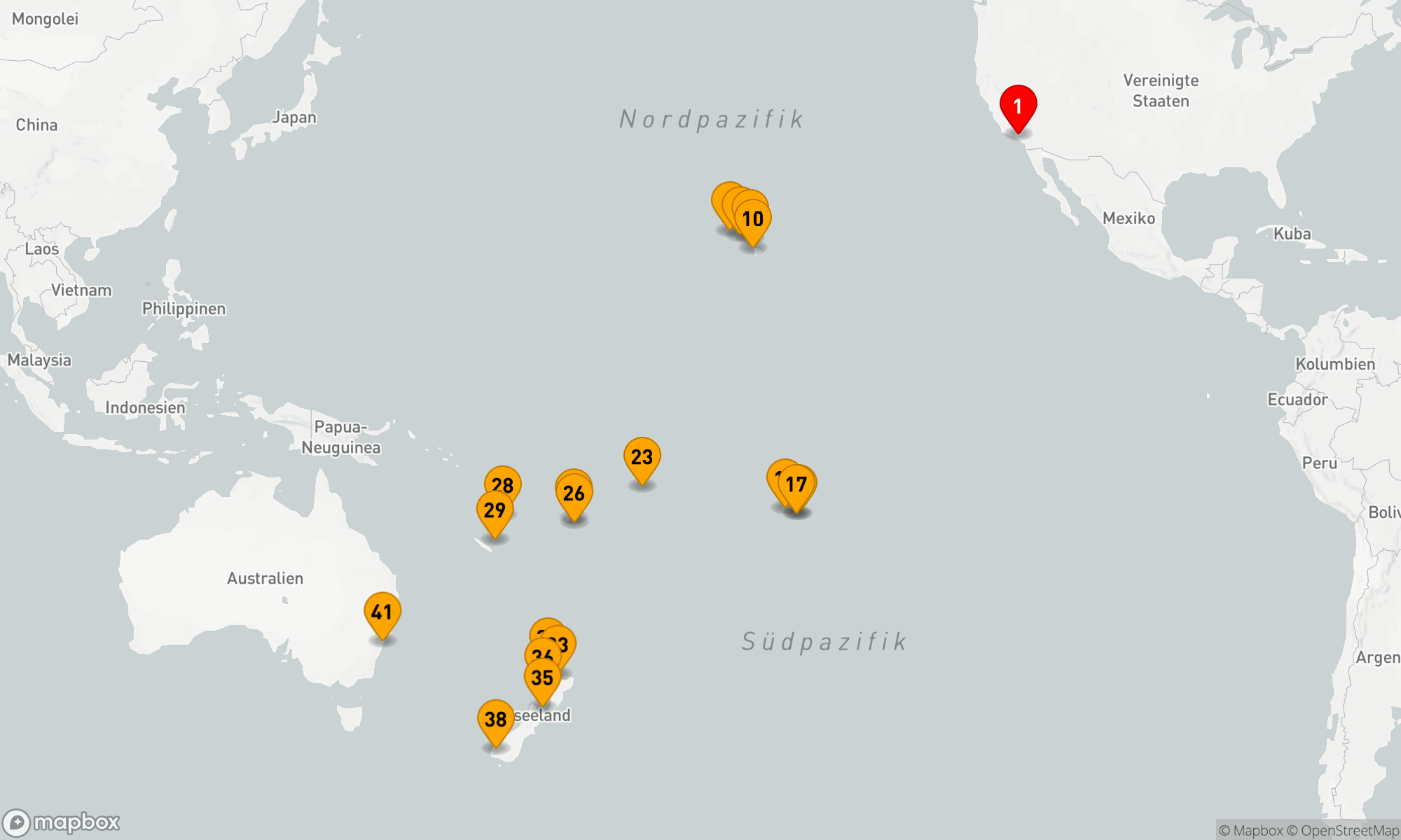 Route 39 Nächte - Hawaii,  Tahiti & Südpazifik Überfahrt