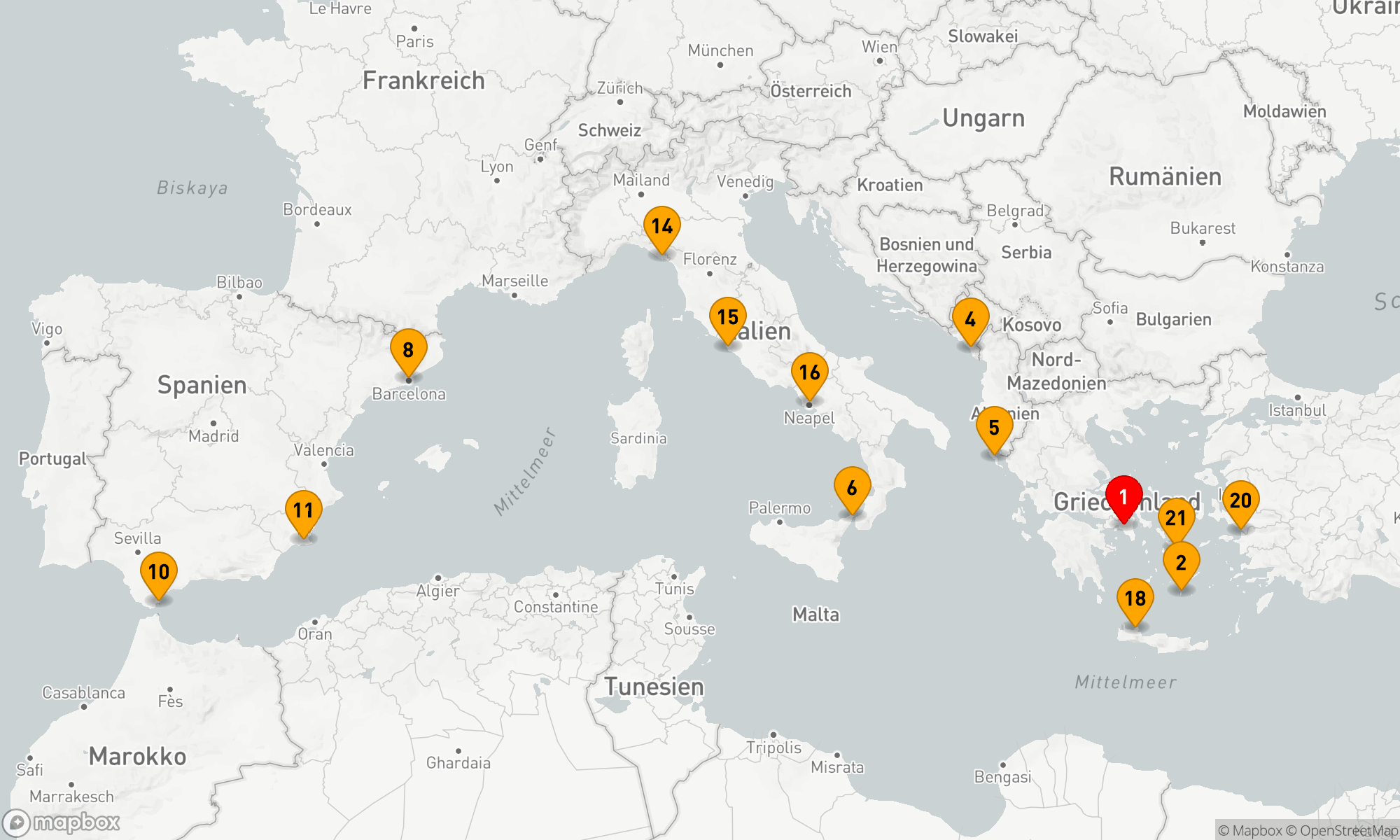 Route 21 Nächte - Das Beste vom Mittelmeer mit totaler Sonnenfinsternis