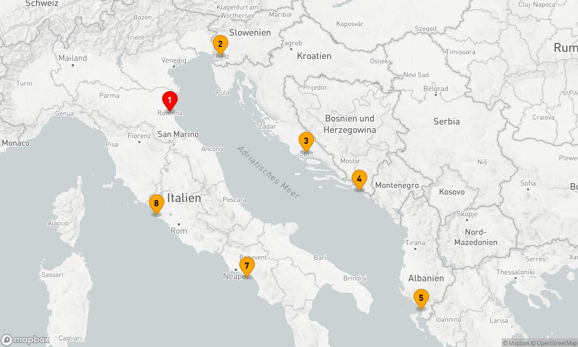 Route 7 Nächte - ITALIEN,  KROATIEN & DIE ADRIA