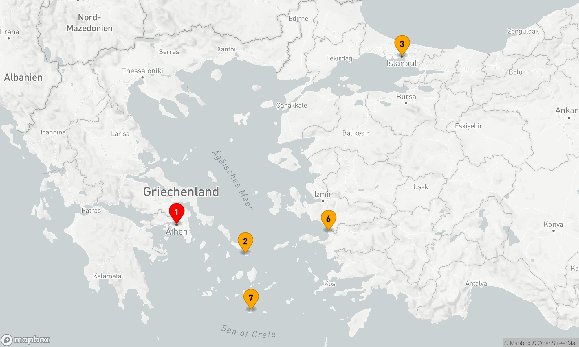 Route 7 Nächte - KREUZFAHRT ZU DEN GRIECHISCHEN INSELN UND DER TÜRKEI