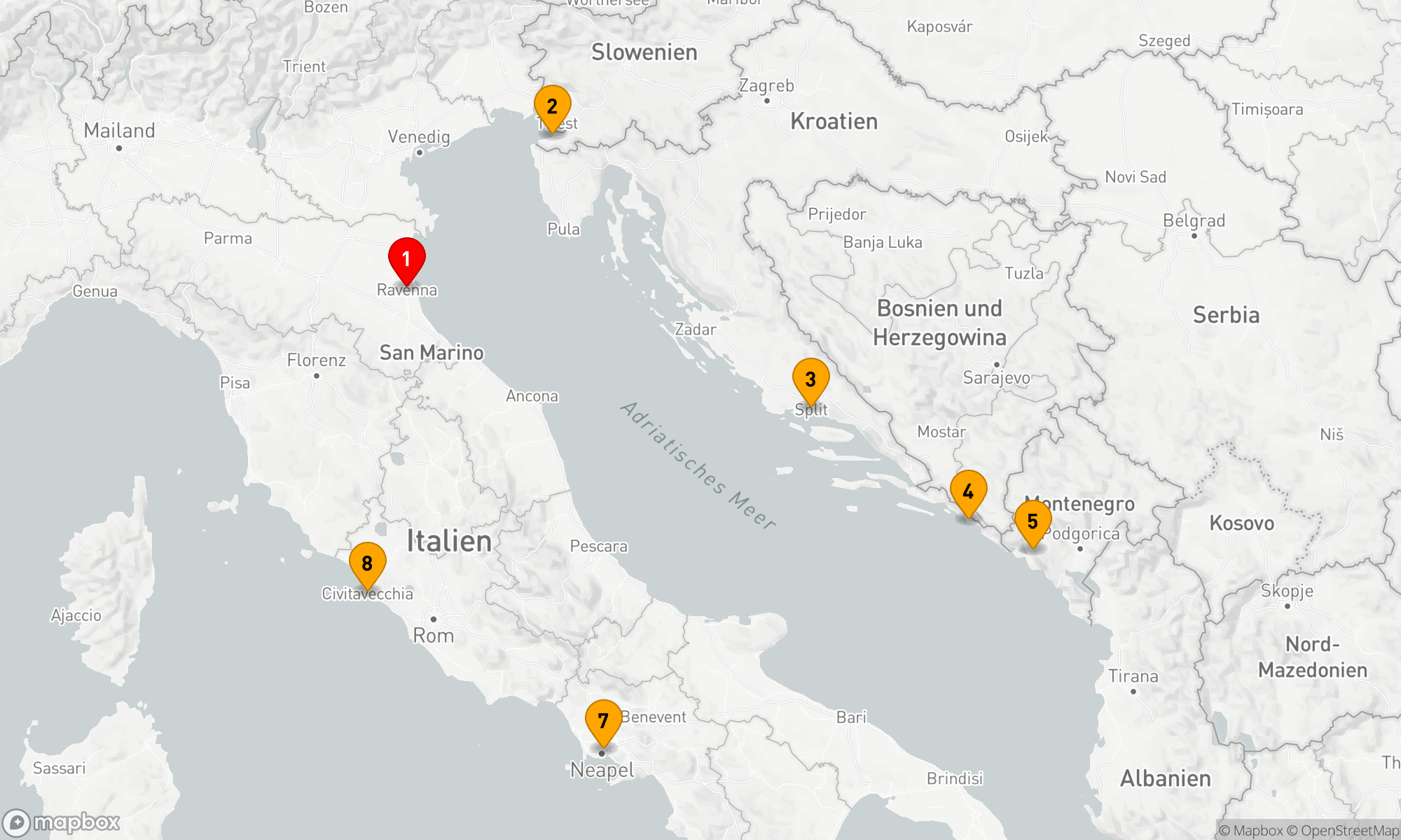 Route 7 Nächte - ITALIEN,  KROATIEN & DIE ADRIA