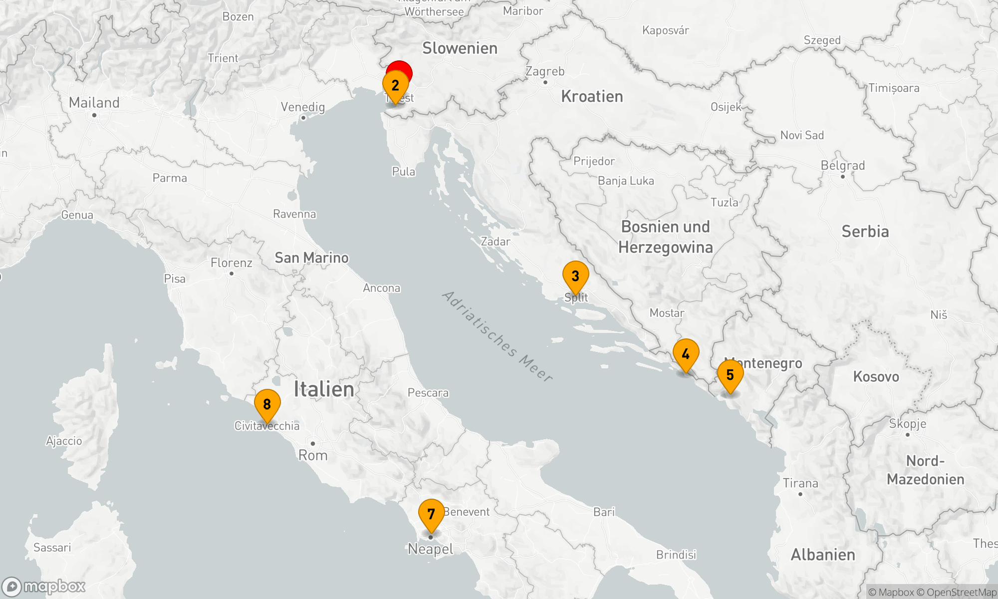 Route 7 Nächte - ITALIEN,  KROATIEN & DIE ADRIA