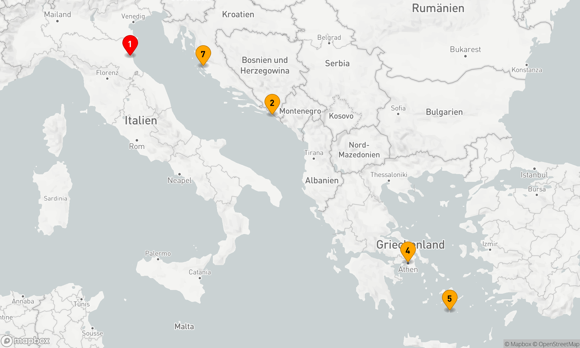 Route 7 Nächte - GRIECHENLAND & KROATIEN KREUZFAHRT