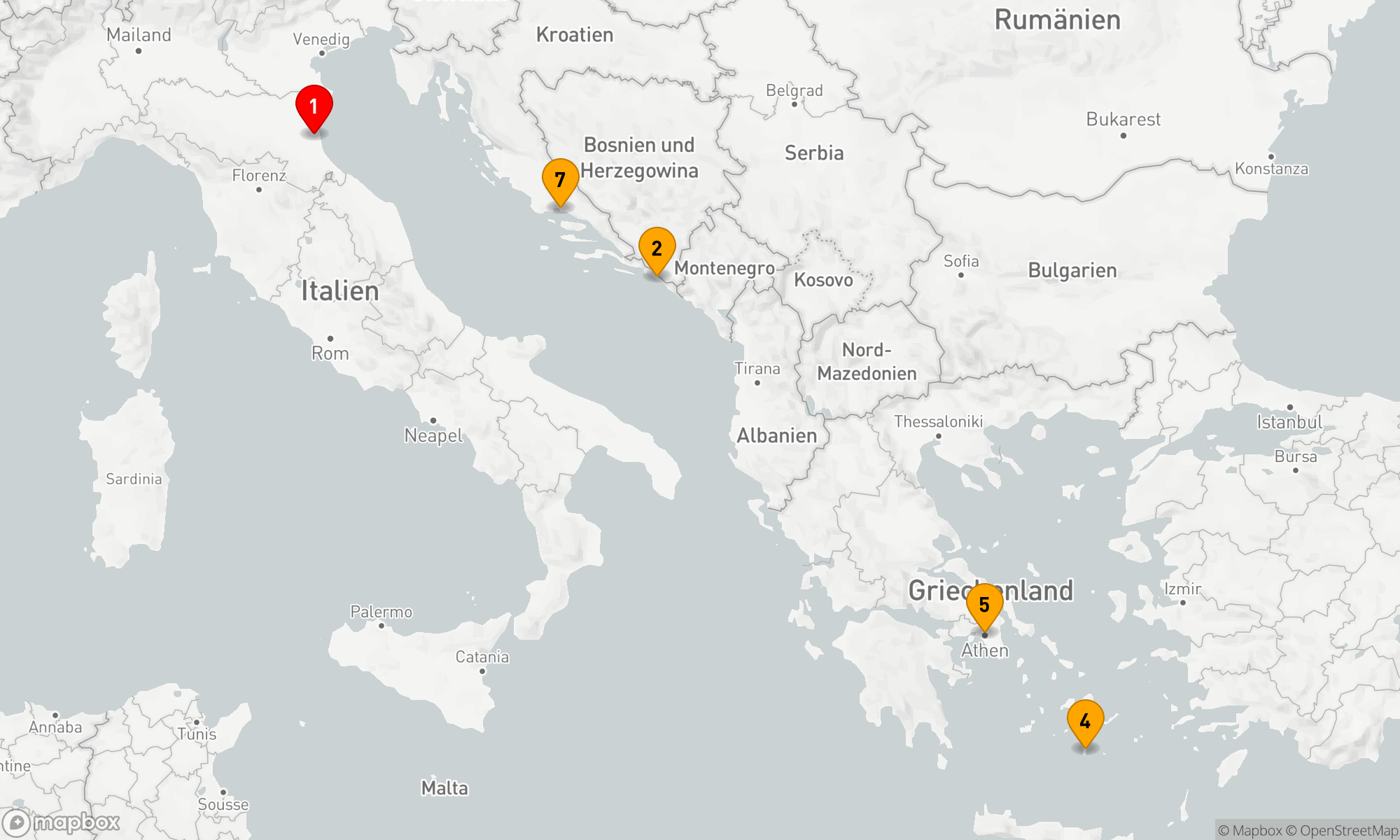 Route 7 Nächte - GRIECHENLAND & KROATIEN KREUZFAHRT