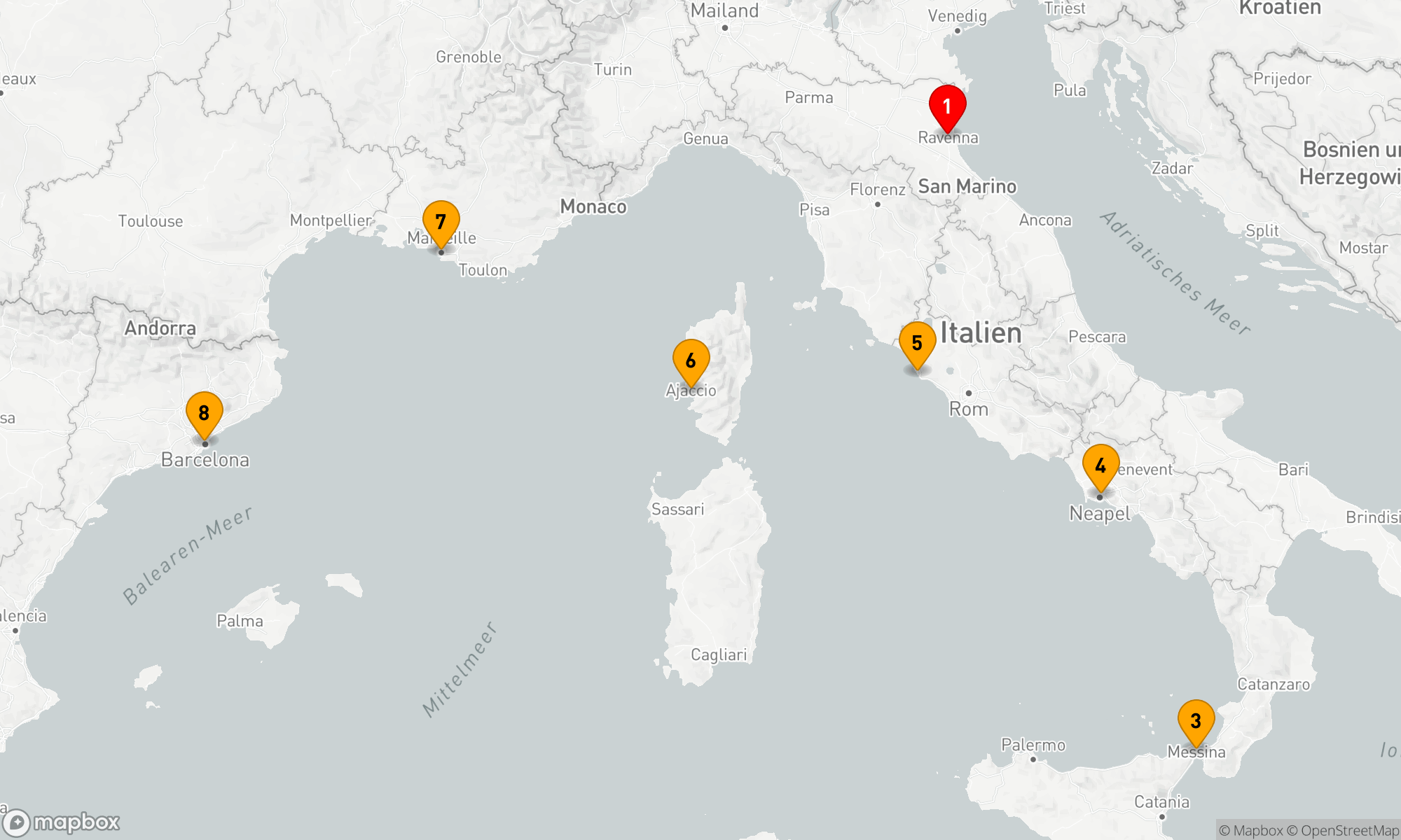 Route 7 Nächte - ITALIEN & FRANKREICH KREUZFAHRT
