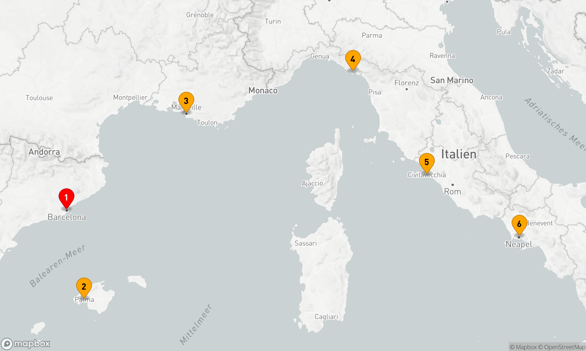 Route 7 Nächte - KREUZFAHRT WESTLICHES MITTELMEER