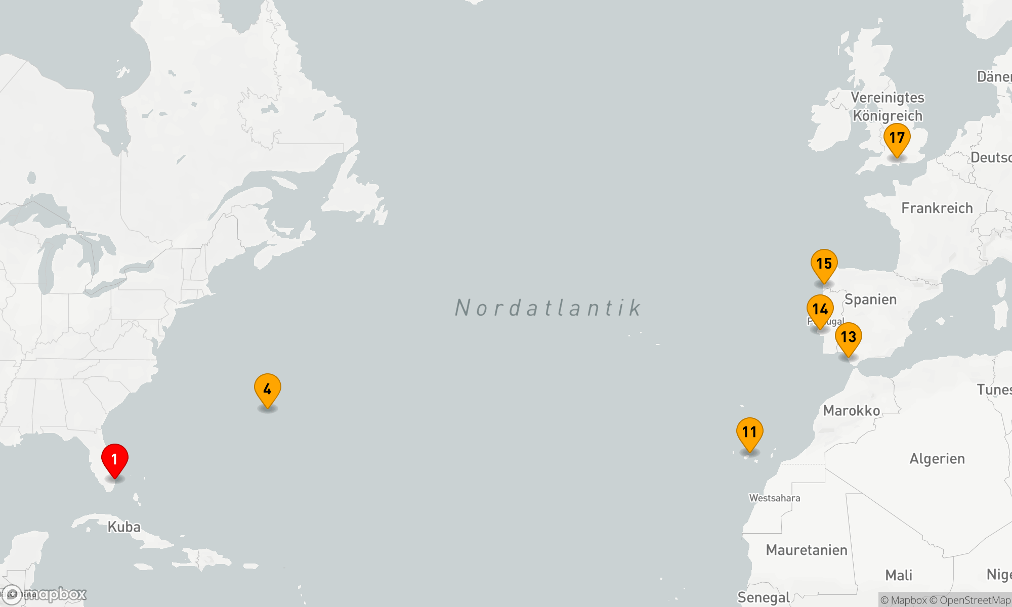 Route 16 Nächte - SPANIEN & PORTUGAL TRANSATLANTIK