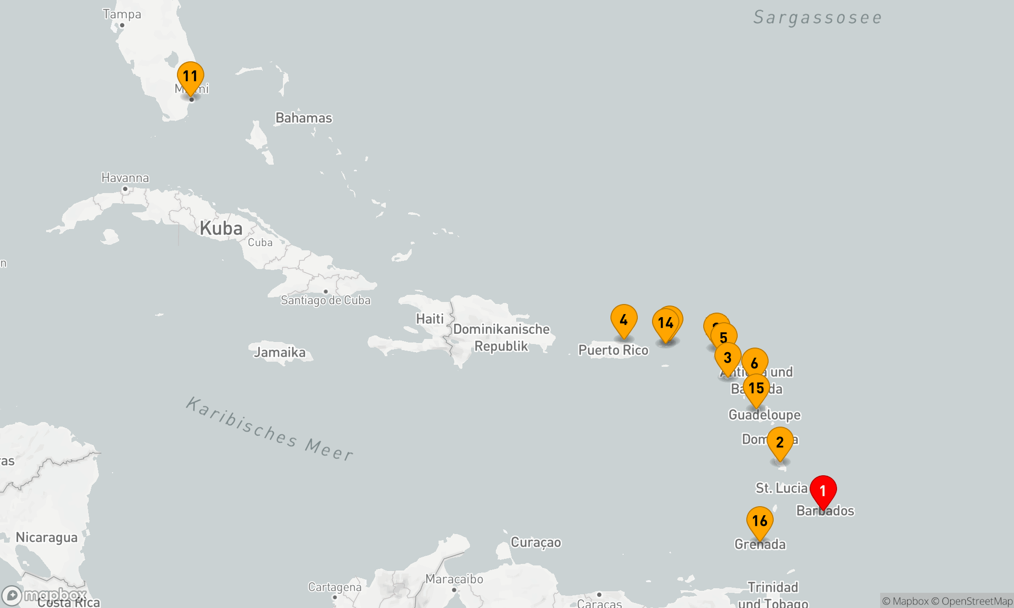 Route 16 Nächte - Karibische Entdeckungsreise